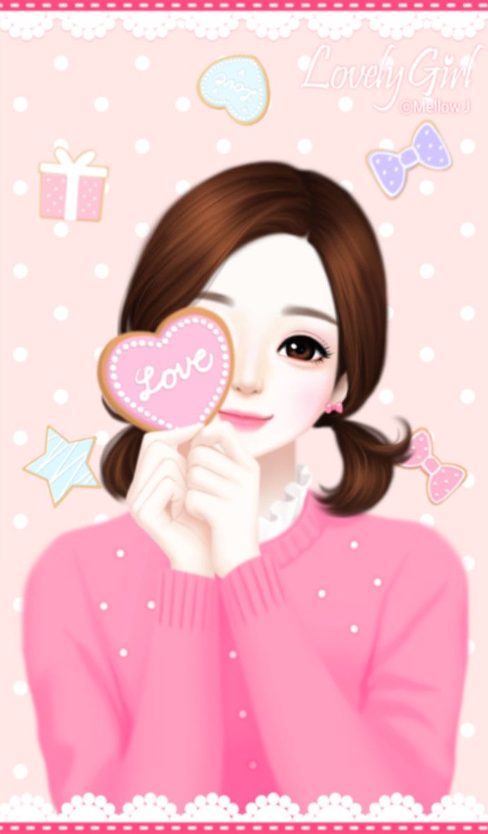 Cute Pink Korean Cartoon Wallpaper