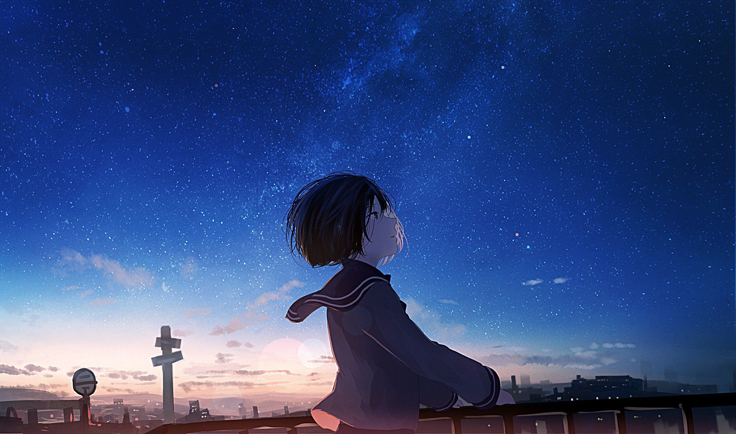 Anime Alone Boy Stars Wallpapers Wallpaper Cave