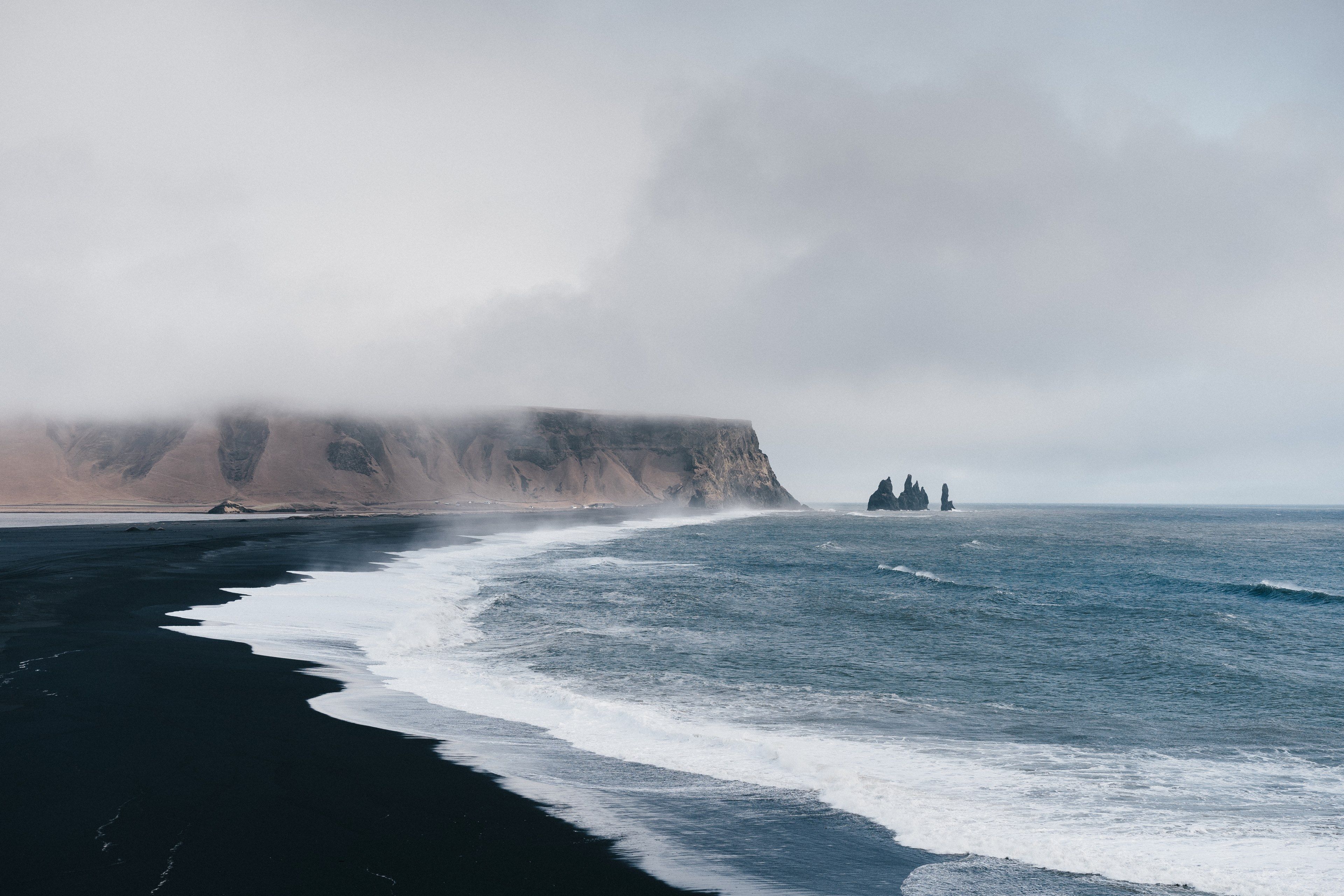 Black Sand Beach Iceland Wallpapers Wallpaper Cave