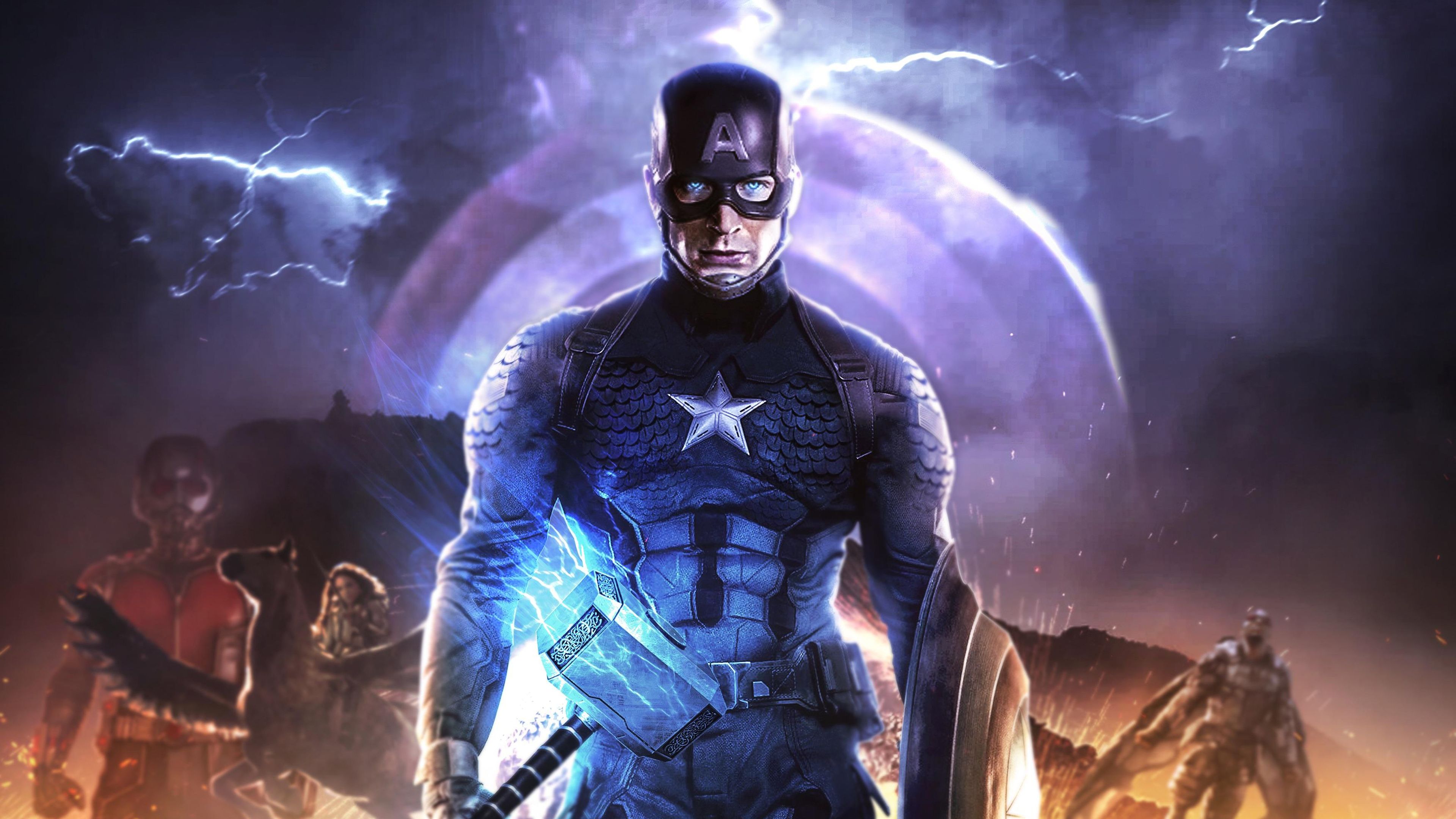 Captain America With Thor's Hammer Wallpapers Wallpaper Cave