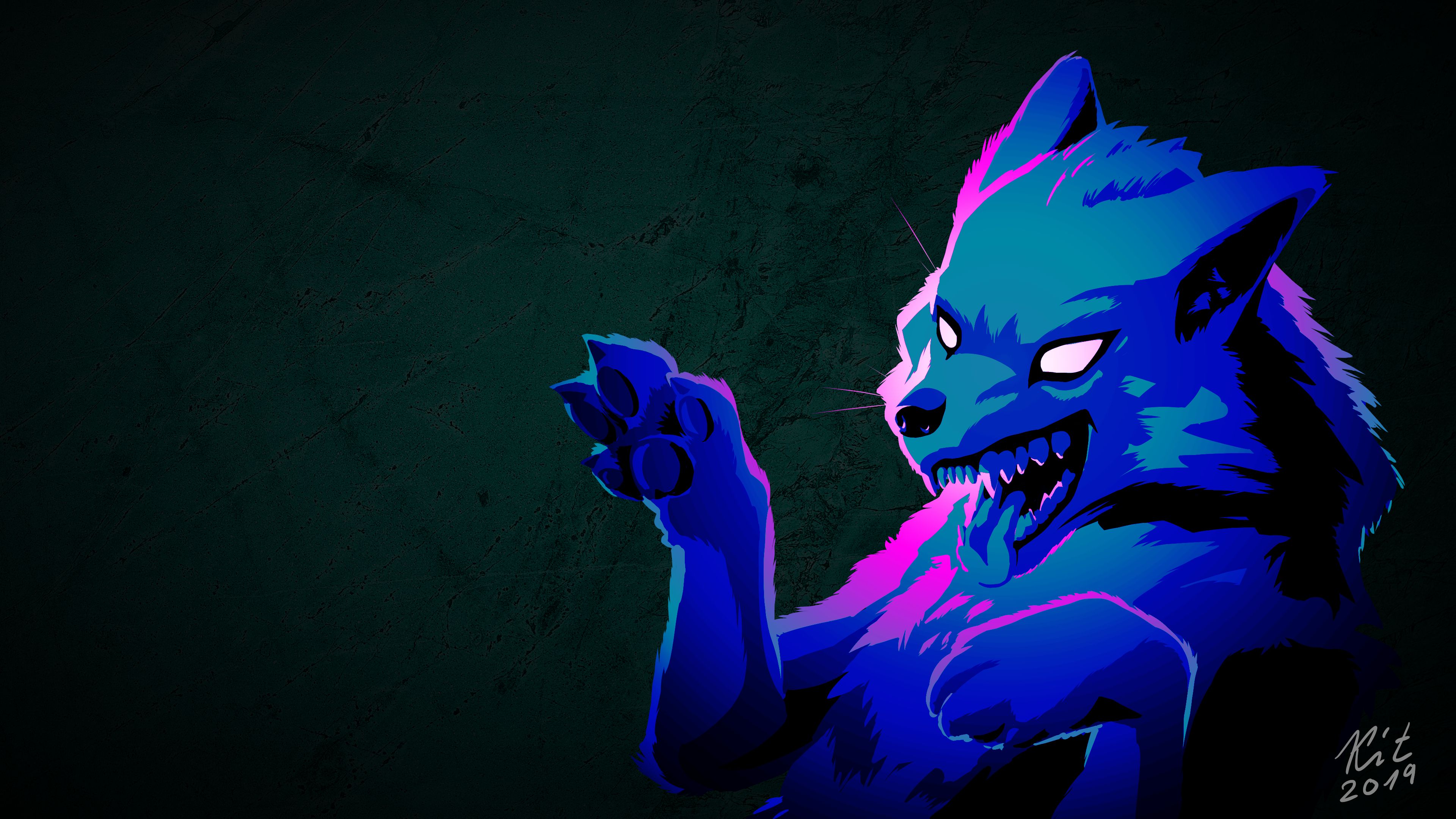 Neon Wolf Desktop Wallpapers Wallpaper Cave