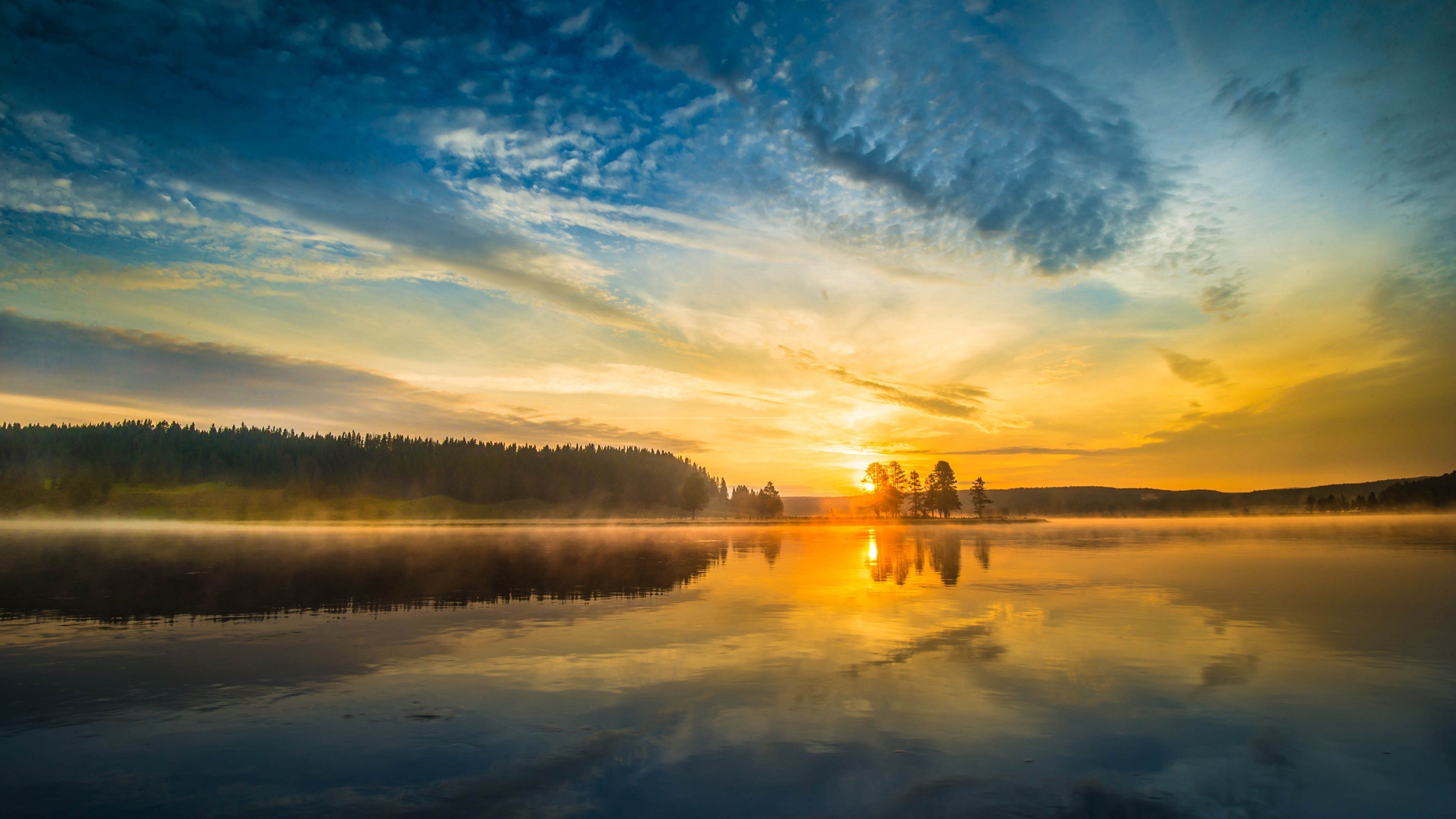 Sunrise Over The Lake Wallpapers Wallpaper Cave