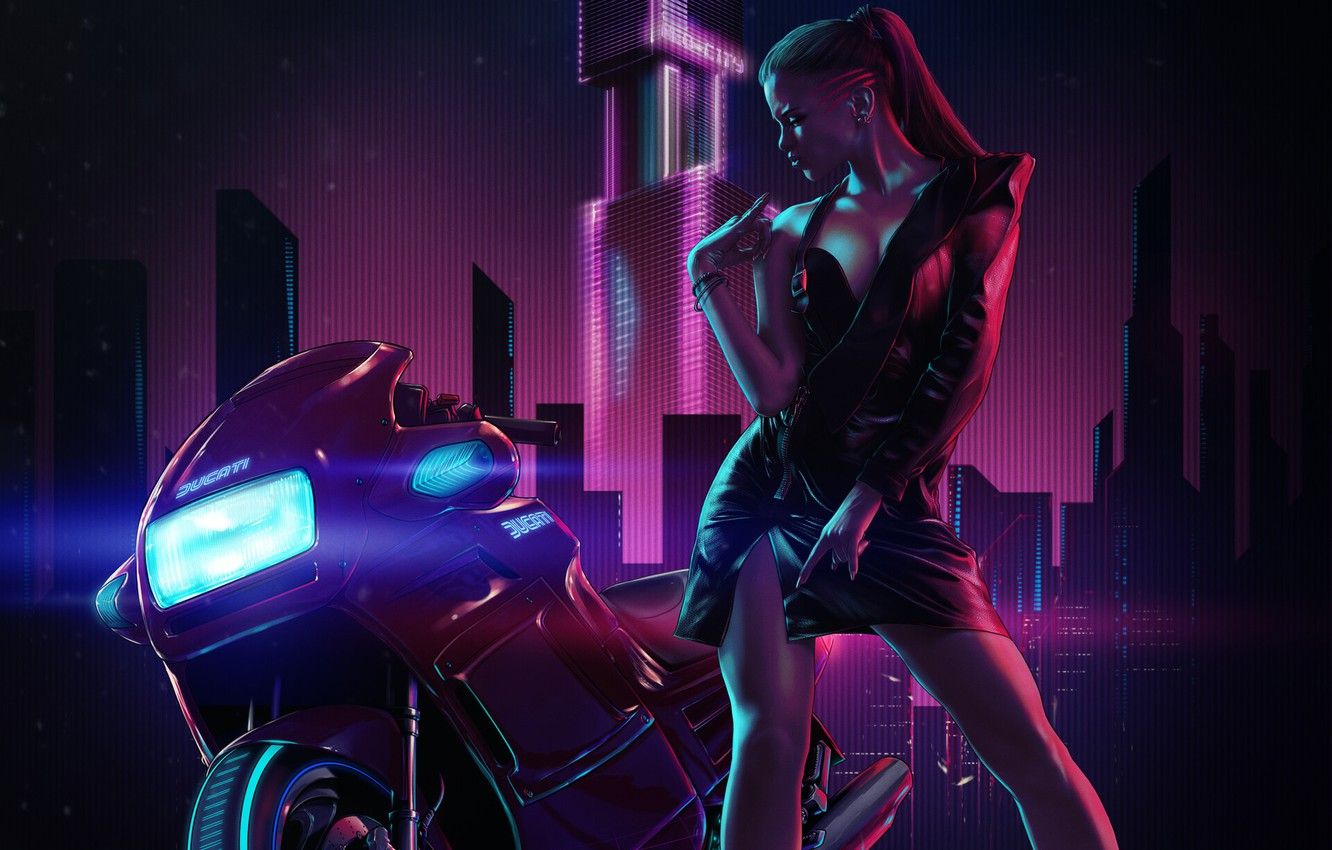 Neon Effect Girl Anime Wallpapers Wallpaper Cave