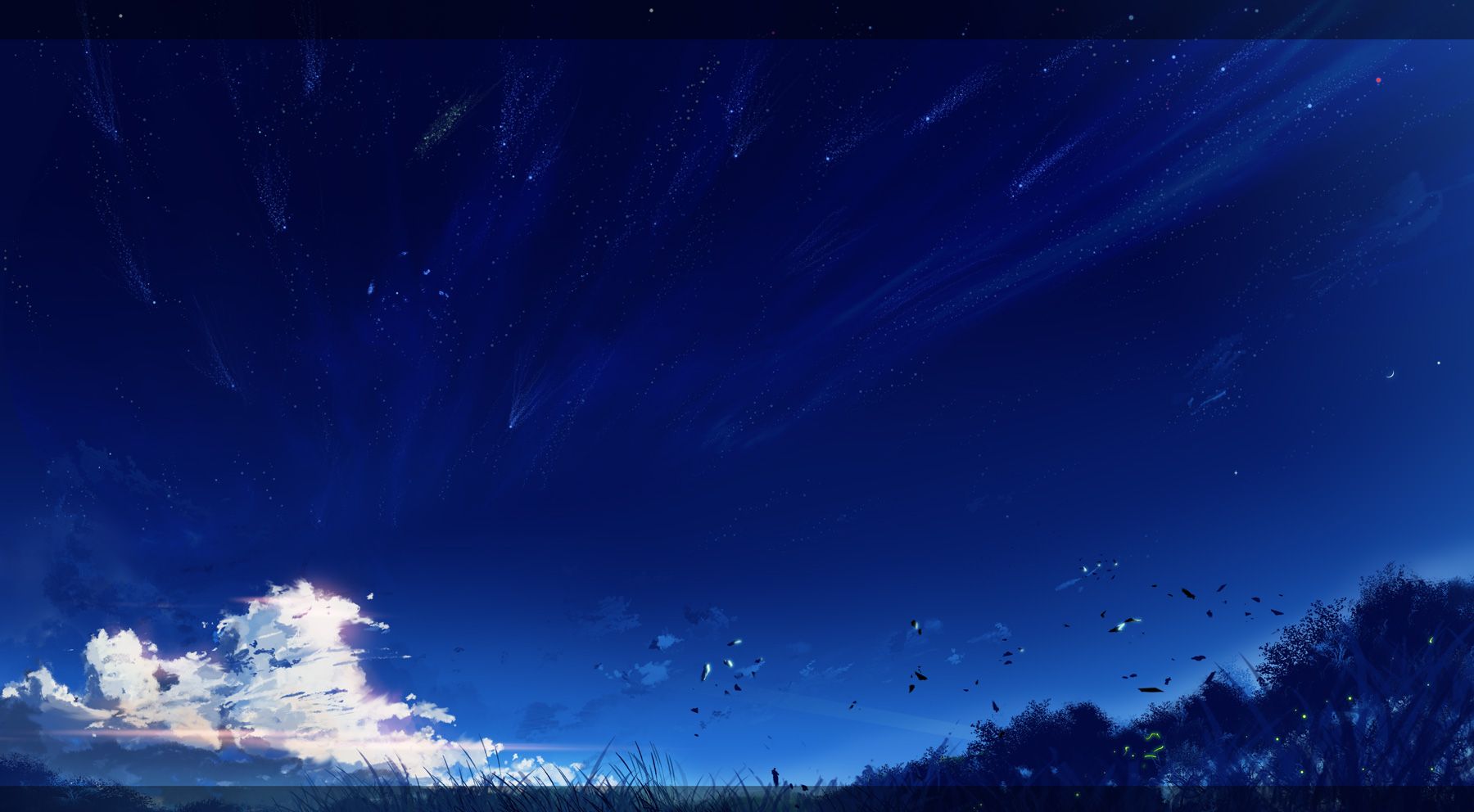Night Sky With Cloud Anime Wallpapers Wallpaper Cave