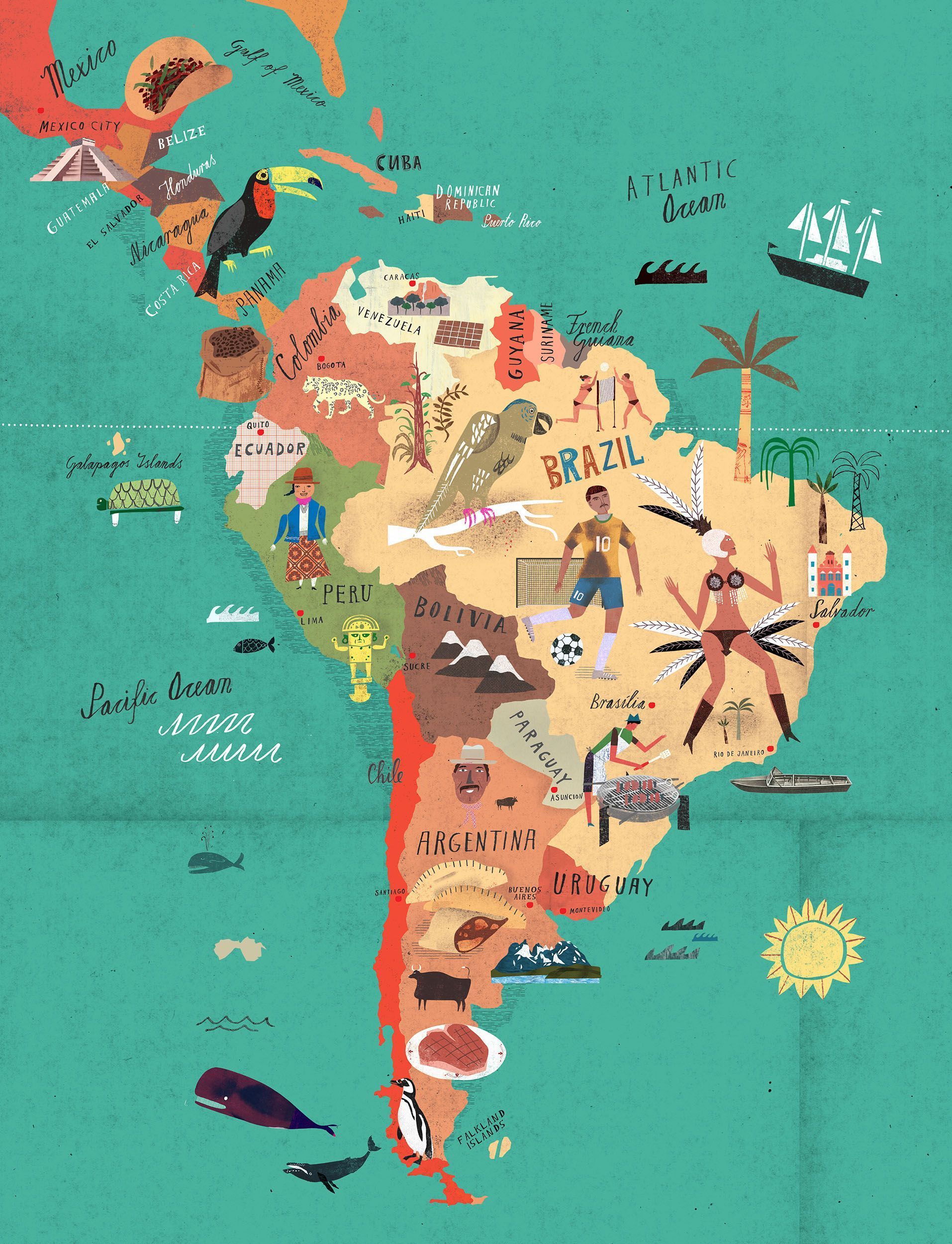 South America Map Wallpapers Wallpaper Cave