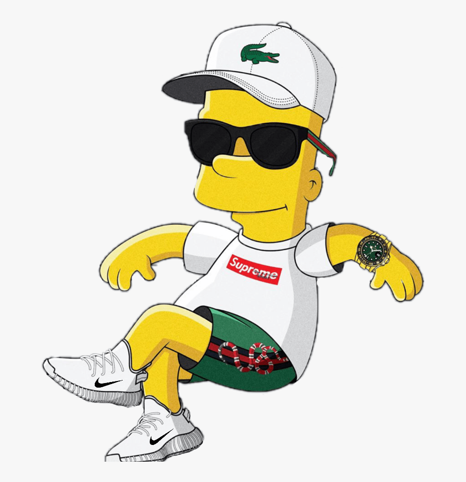 Gangster Bart Simpson Smoking Weed