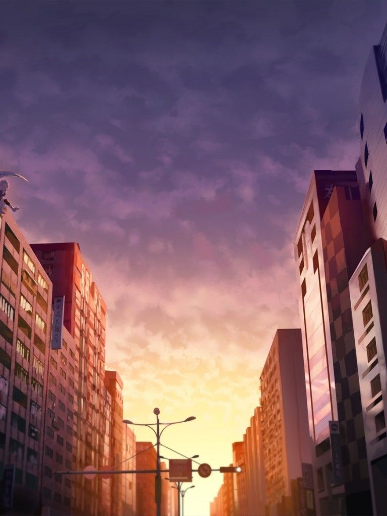 City Anime Sunset Wallpapers Wallpaper Cave