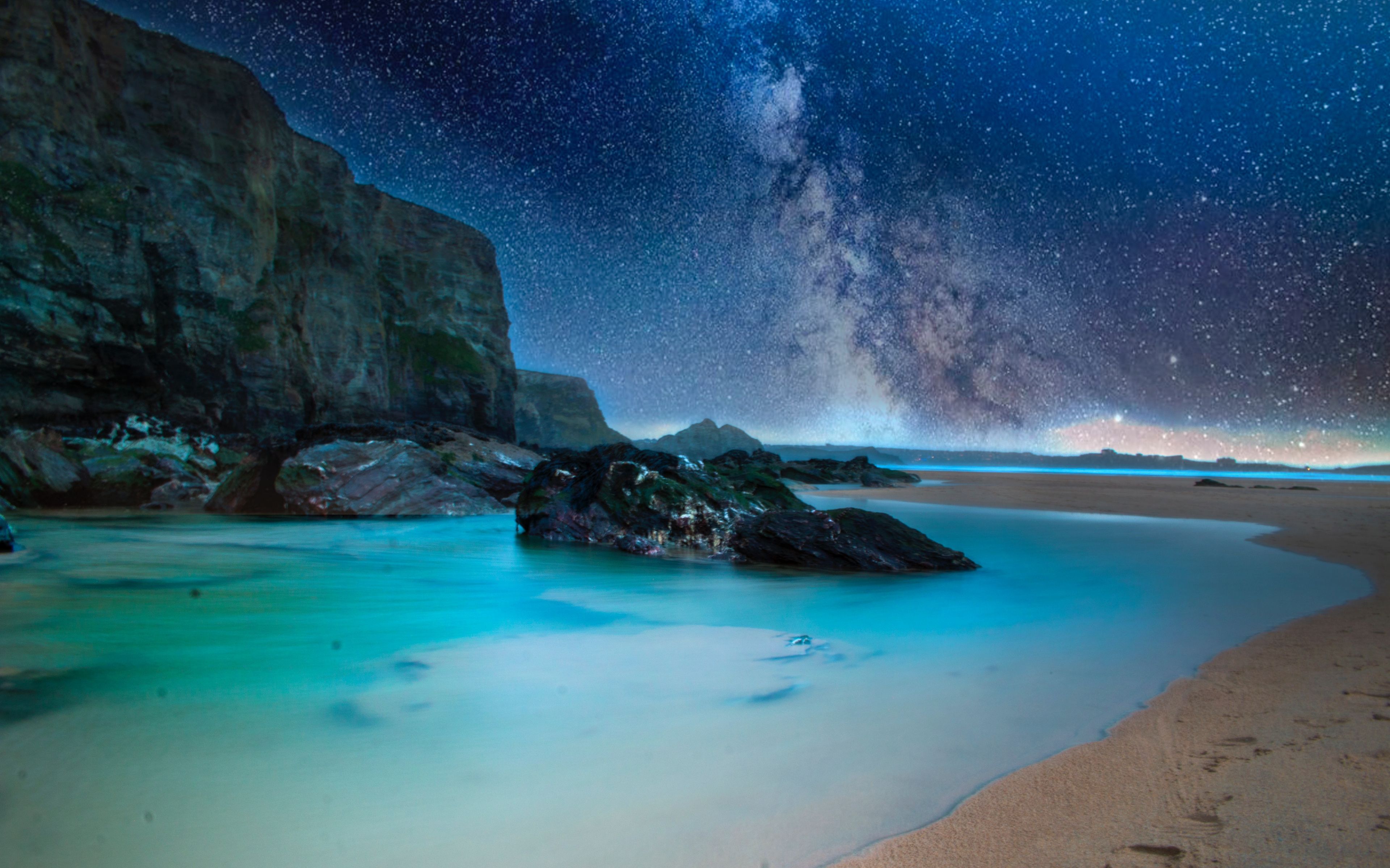 Night At Beach 4k Wallpapers Wallpaper Cave