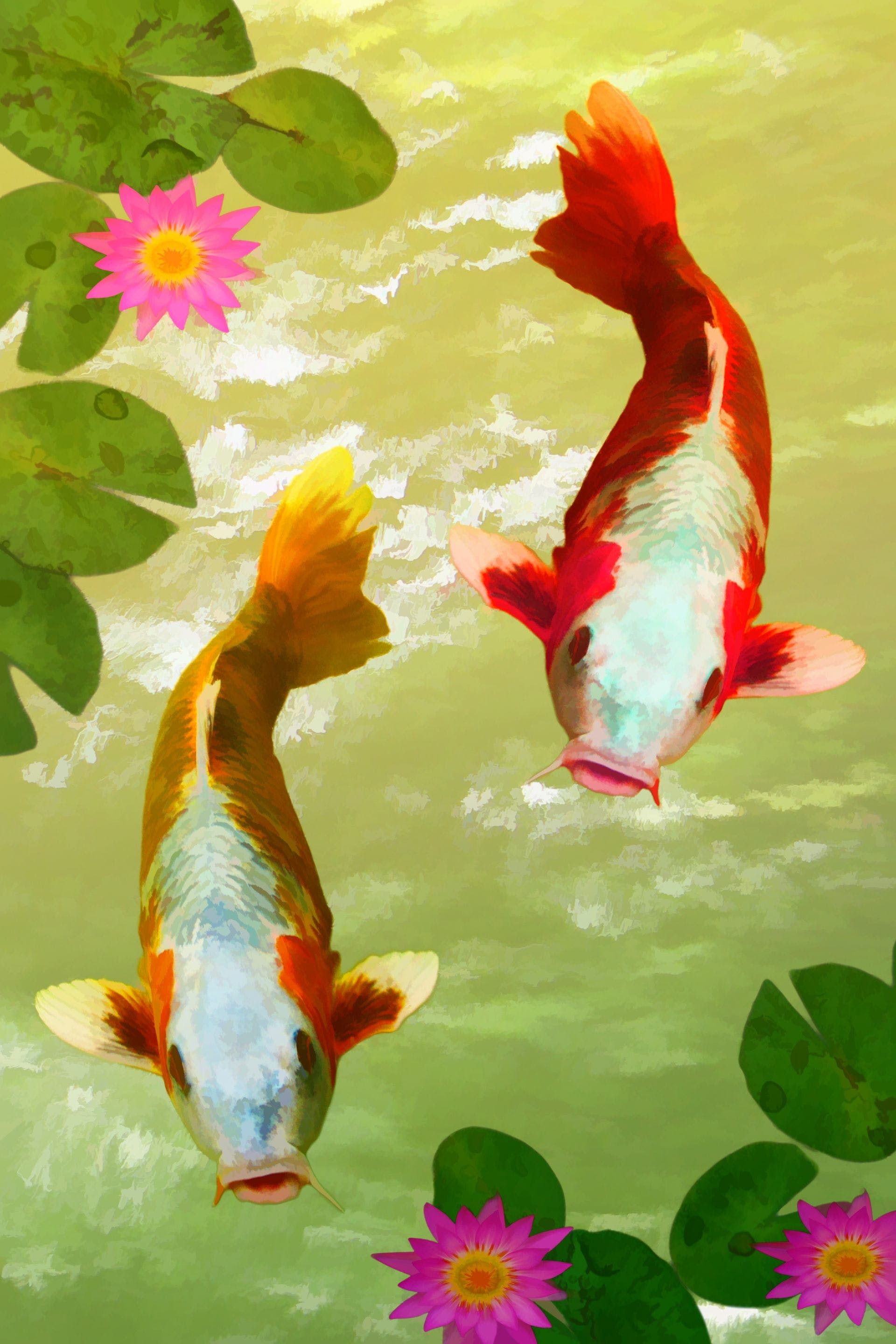 Koi Fish HD Mobile Wallpapers Wallpaper Cave