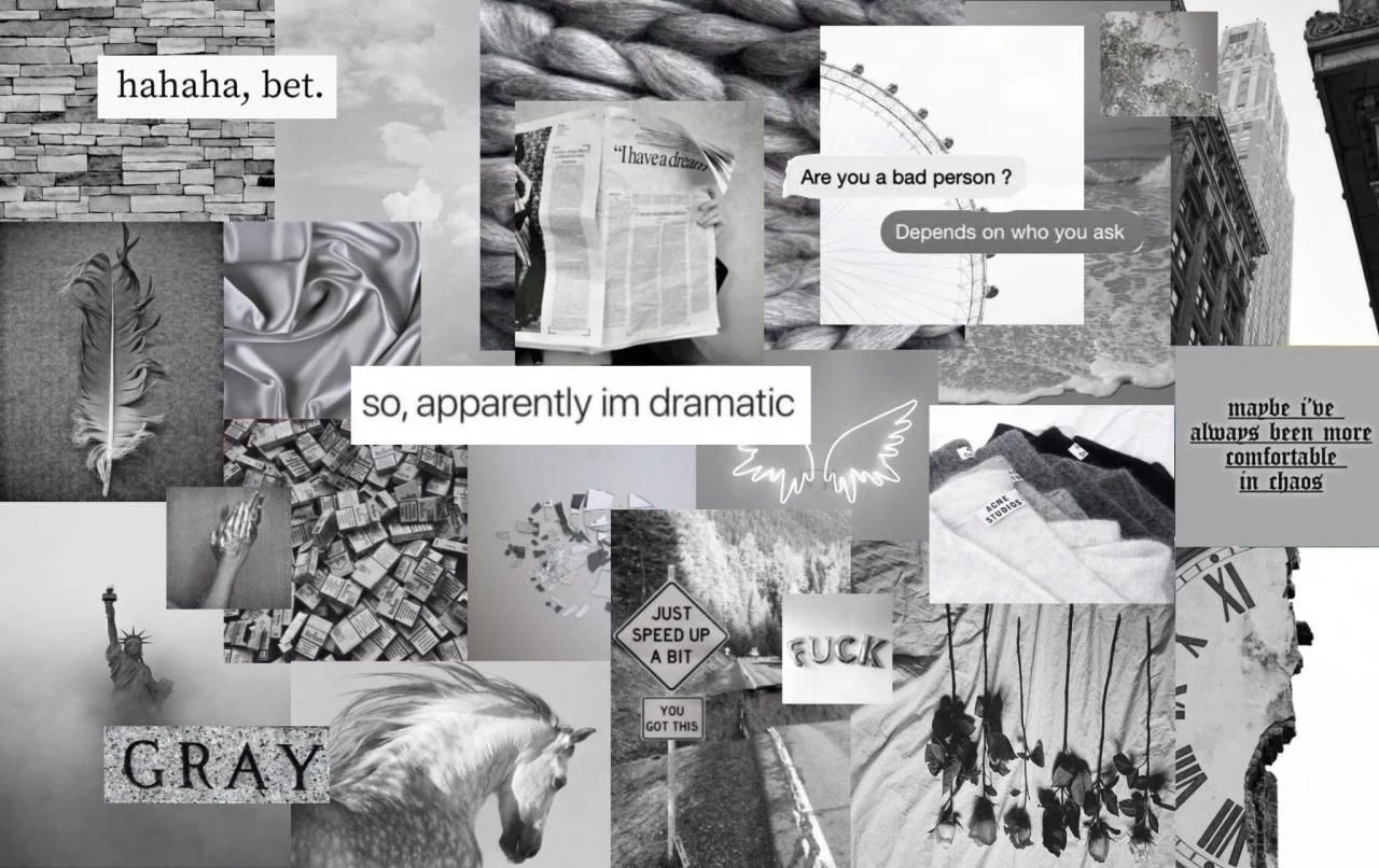 White Aesthetic Collage Wallpapers Wallpaper Cave