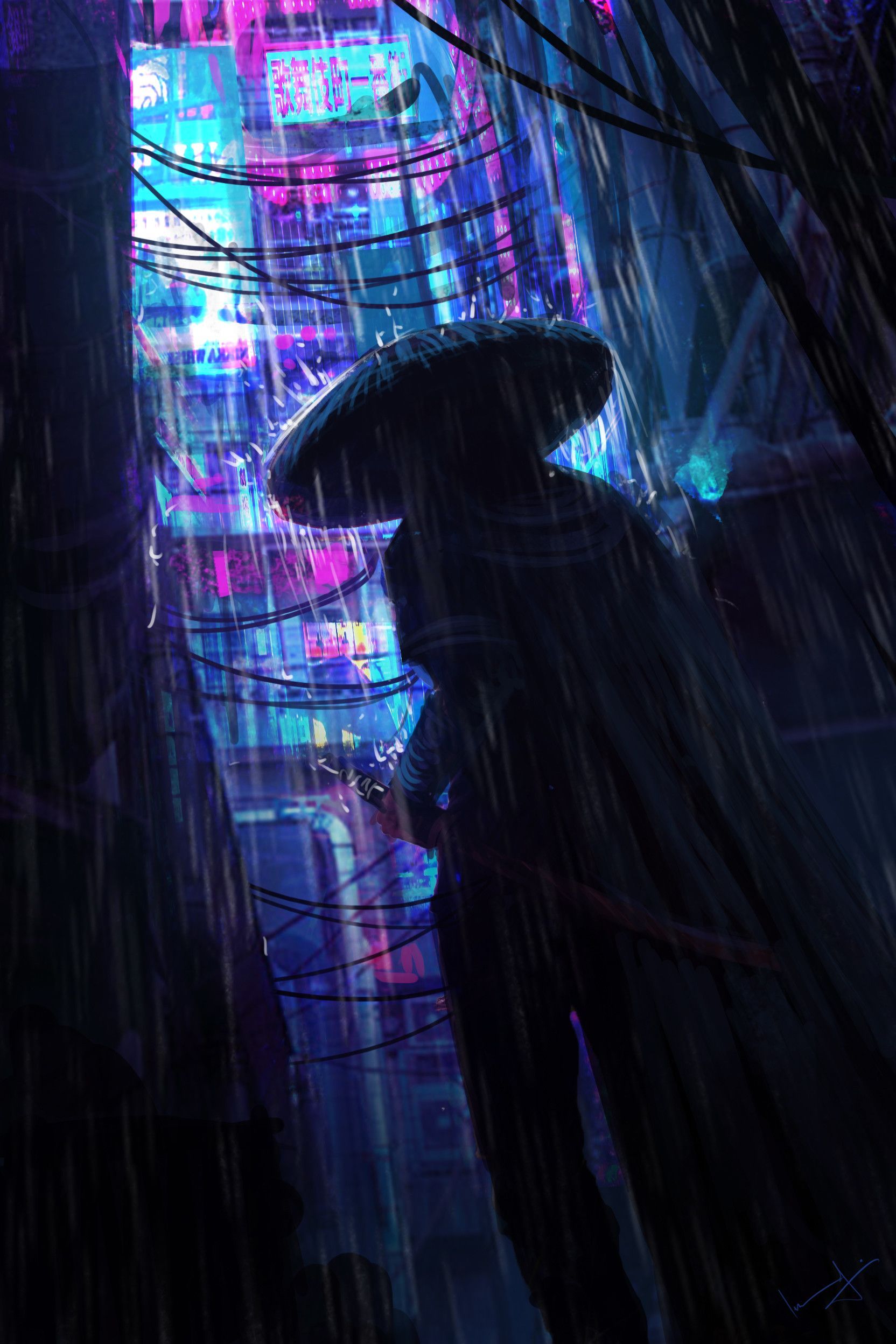 Anime Neon Samurai Wallpapers Wallpaper Cave