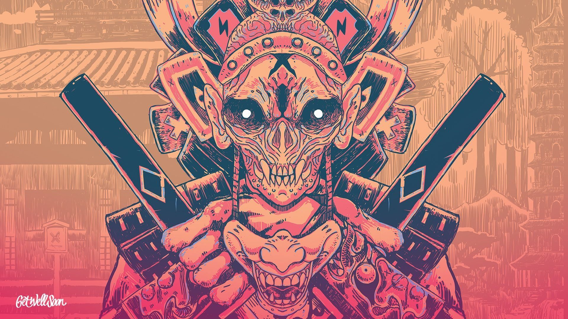 Anime Neon Samurai Wallpapers Wallpaper Cave