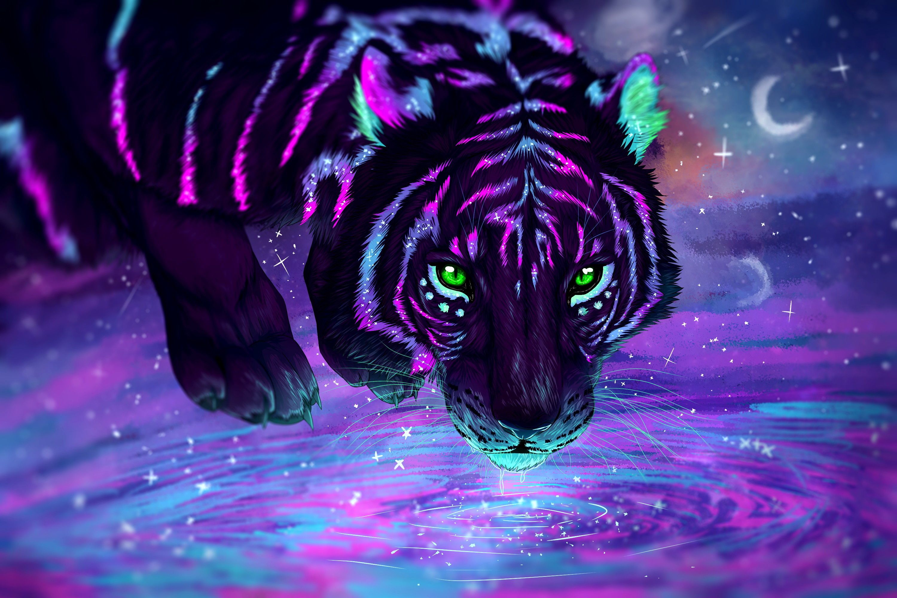 Neon Tiger Wallpapers Wallpaper Cave