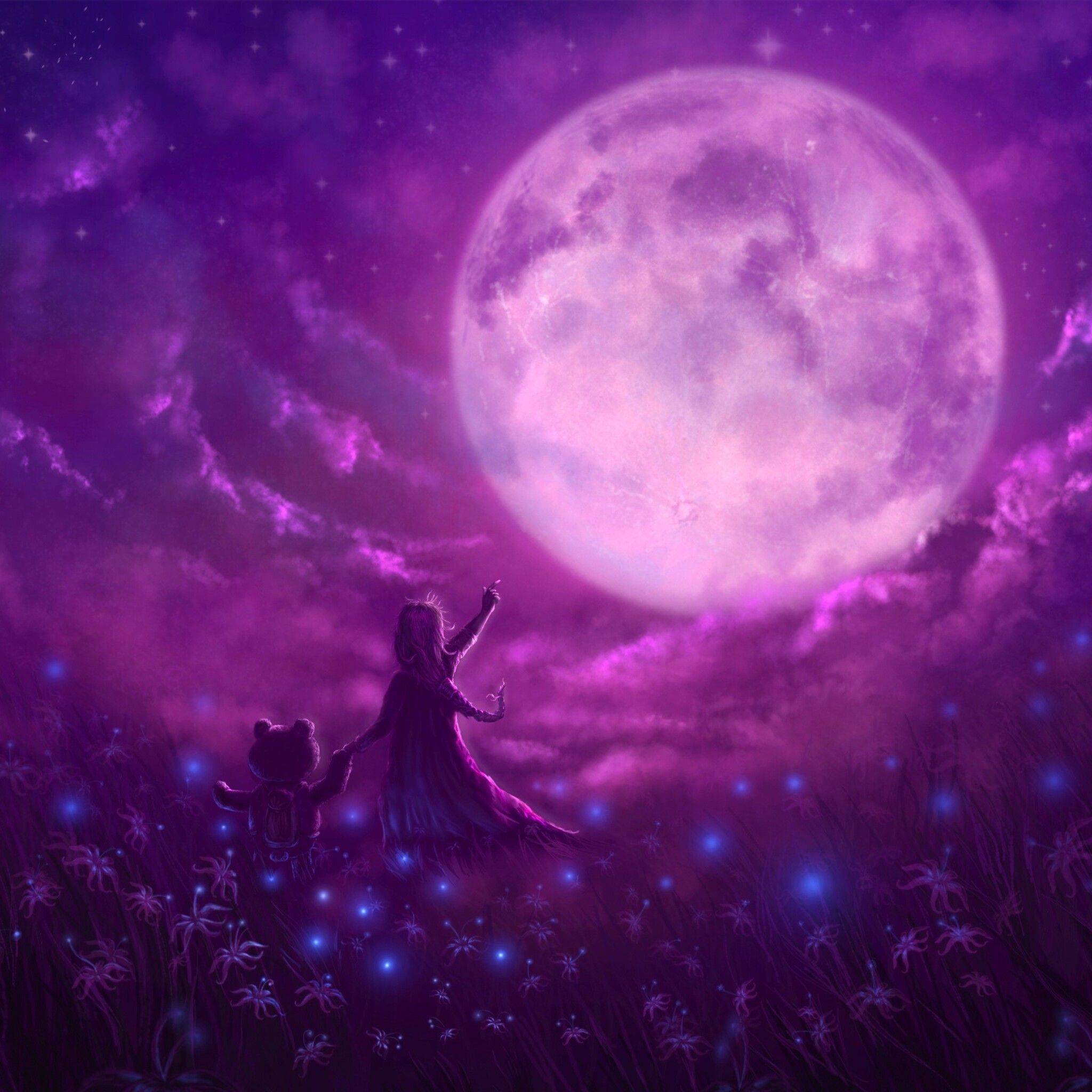 Purple Moon Wallpapers Wallpaper Cave