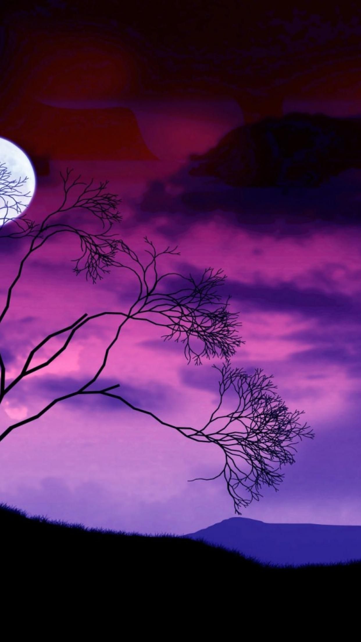 Purple Moon Wallpapers Wallpaper Cave