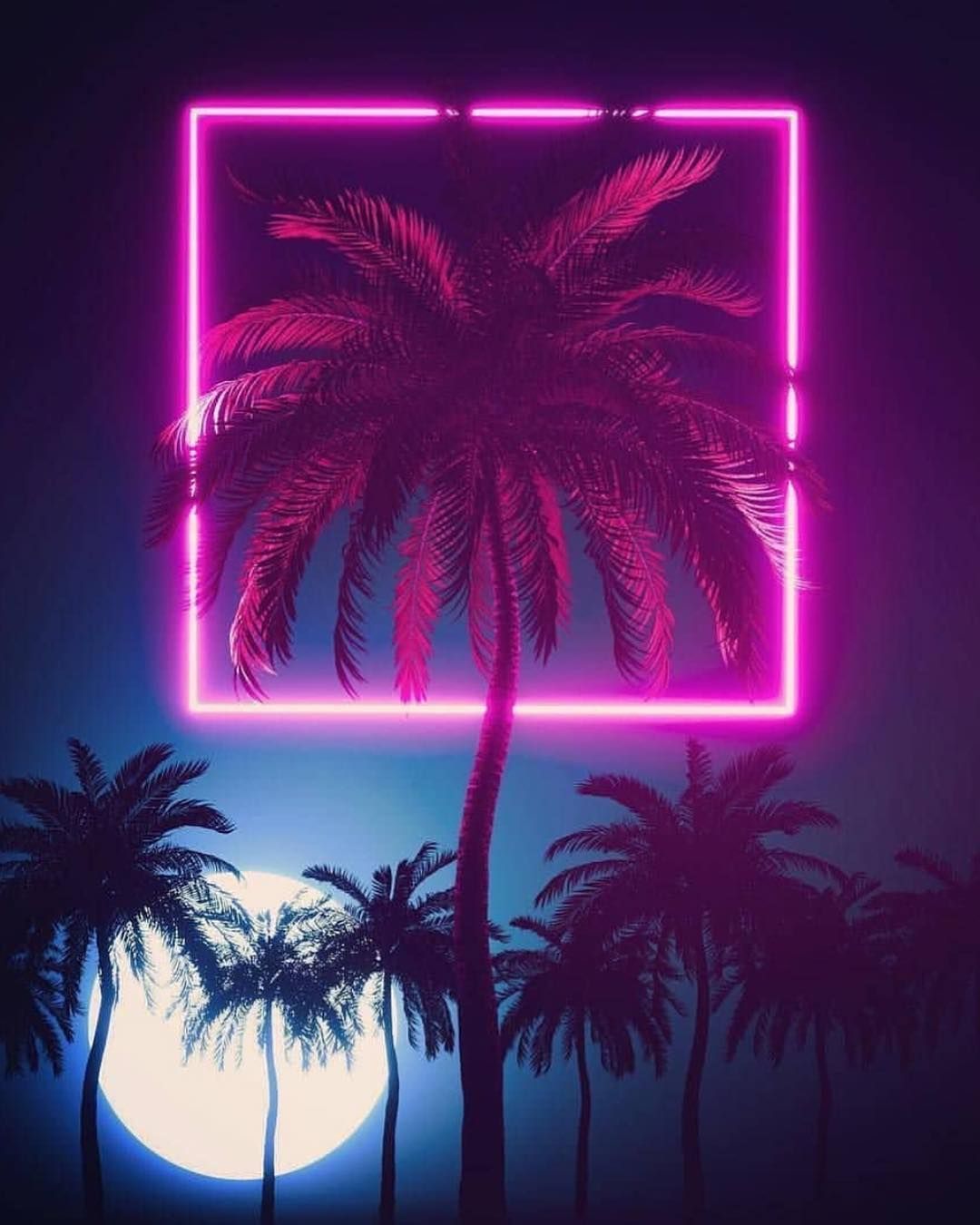Neon Palm Wallpaper