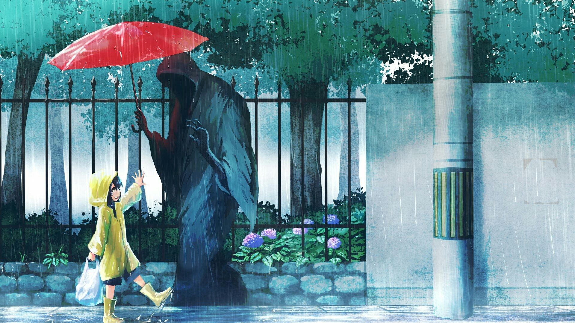 Anime Girl Rain Wallpapers Wallpaper Cave