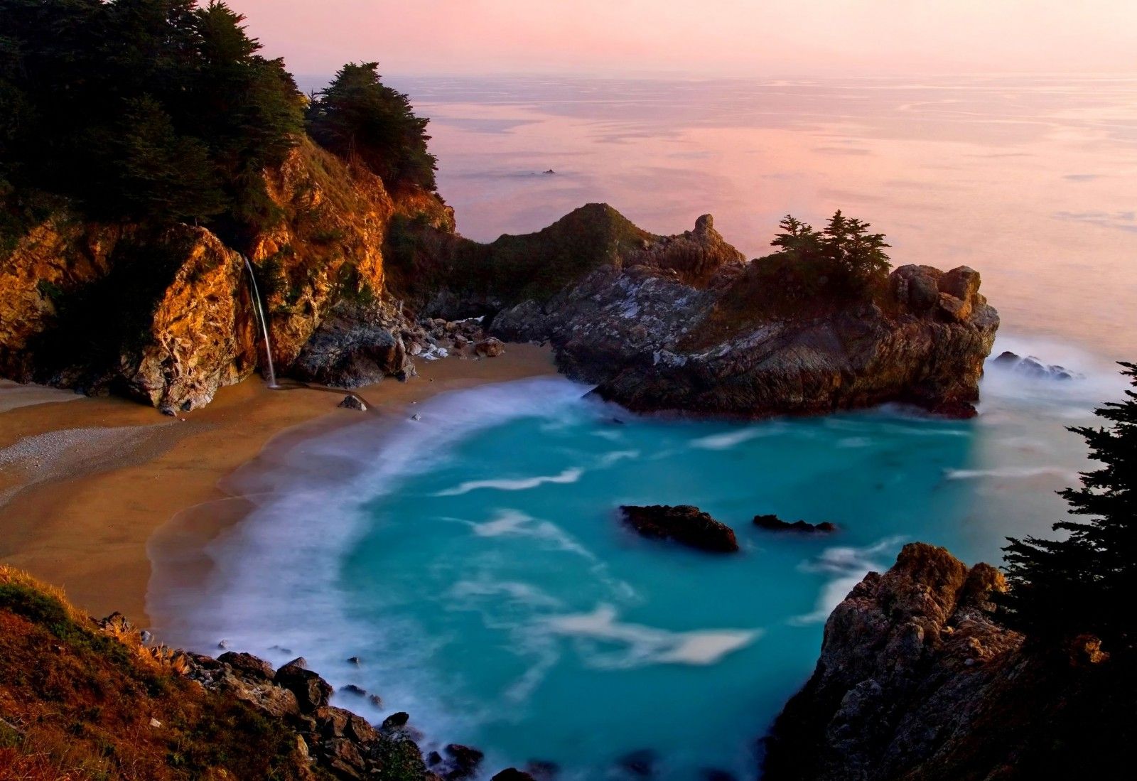 McWay Waterfall Big Sur California Wallpapers Wallpaper Cave