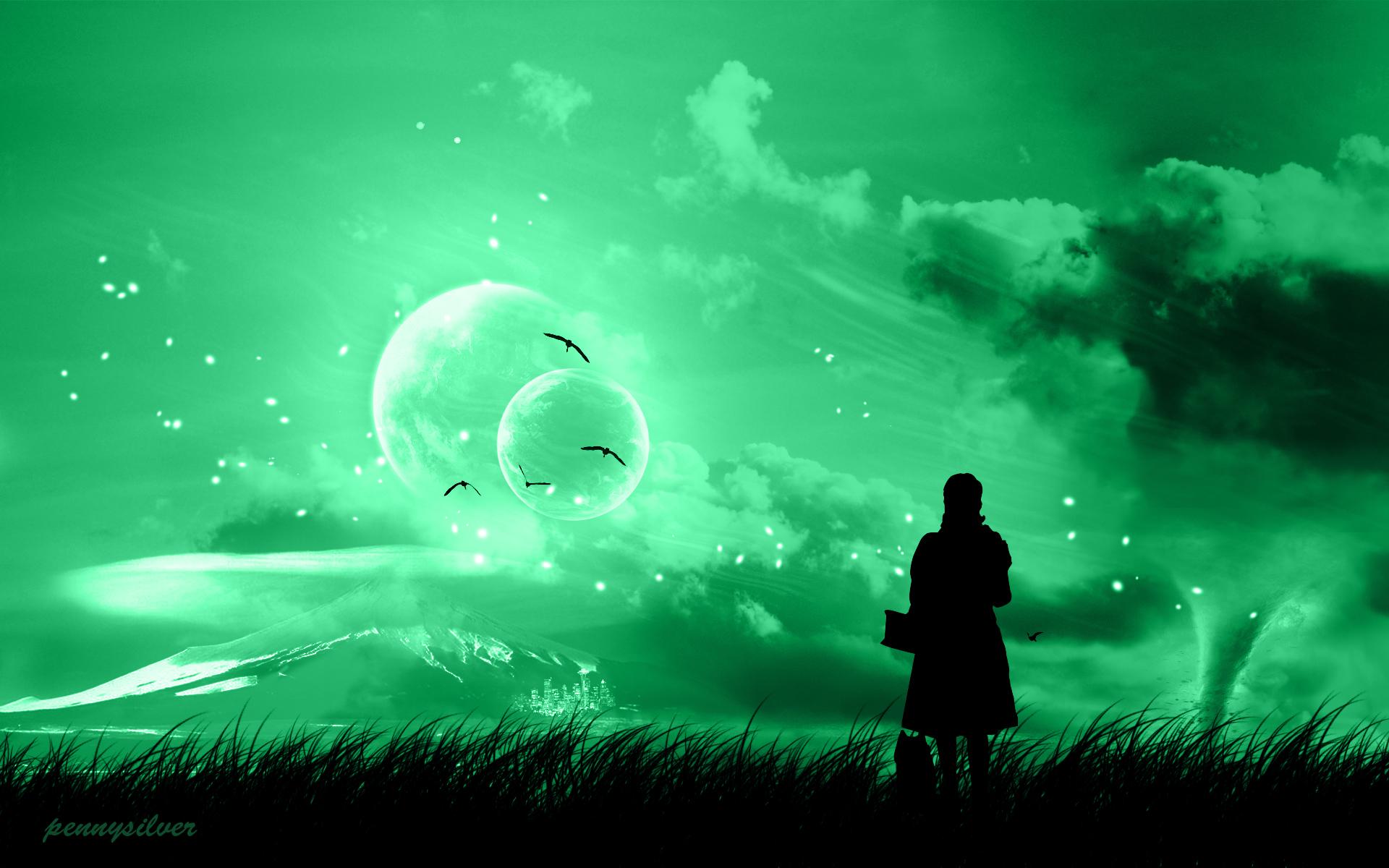 Green Moon Wallpapers Wallpaper Cave