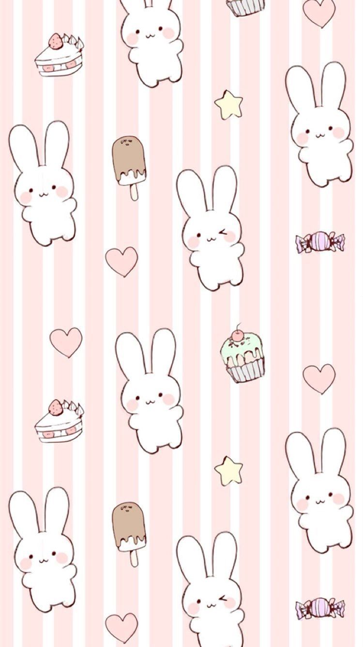 Pink Bunny Kawaii Rabbit Wallpapers Wallpaper Cave