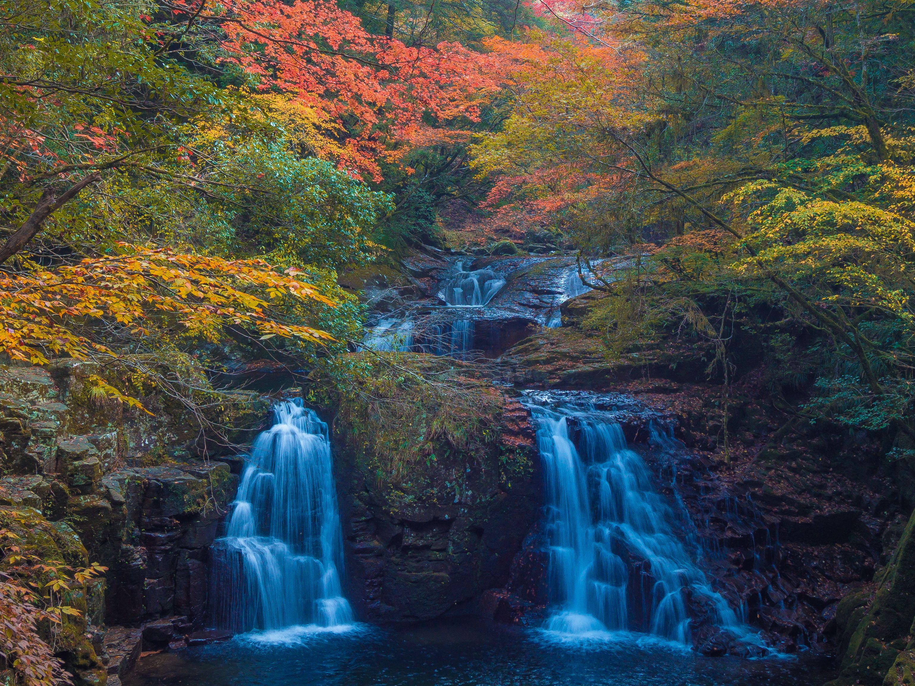 Osen Waterfall Japan Wallpapers Wallpaper Cave