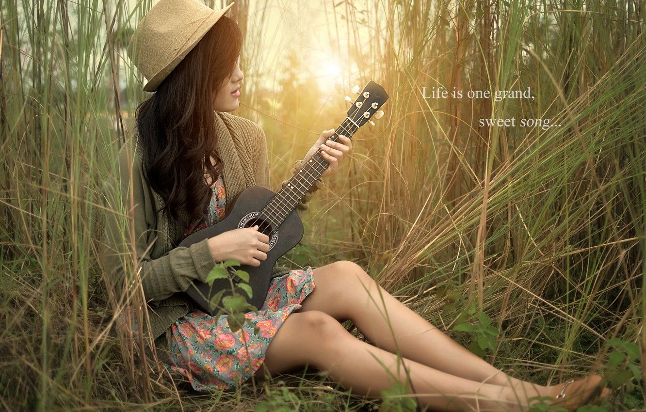 Girl With Guitar Wallpapers Wallpaper Cave