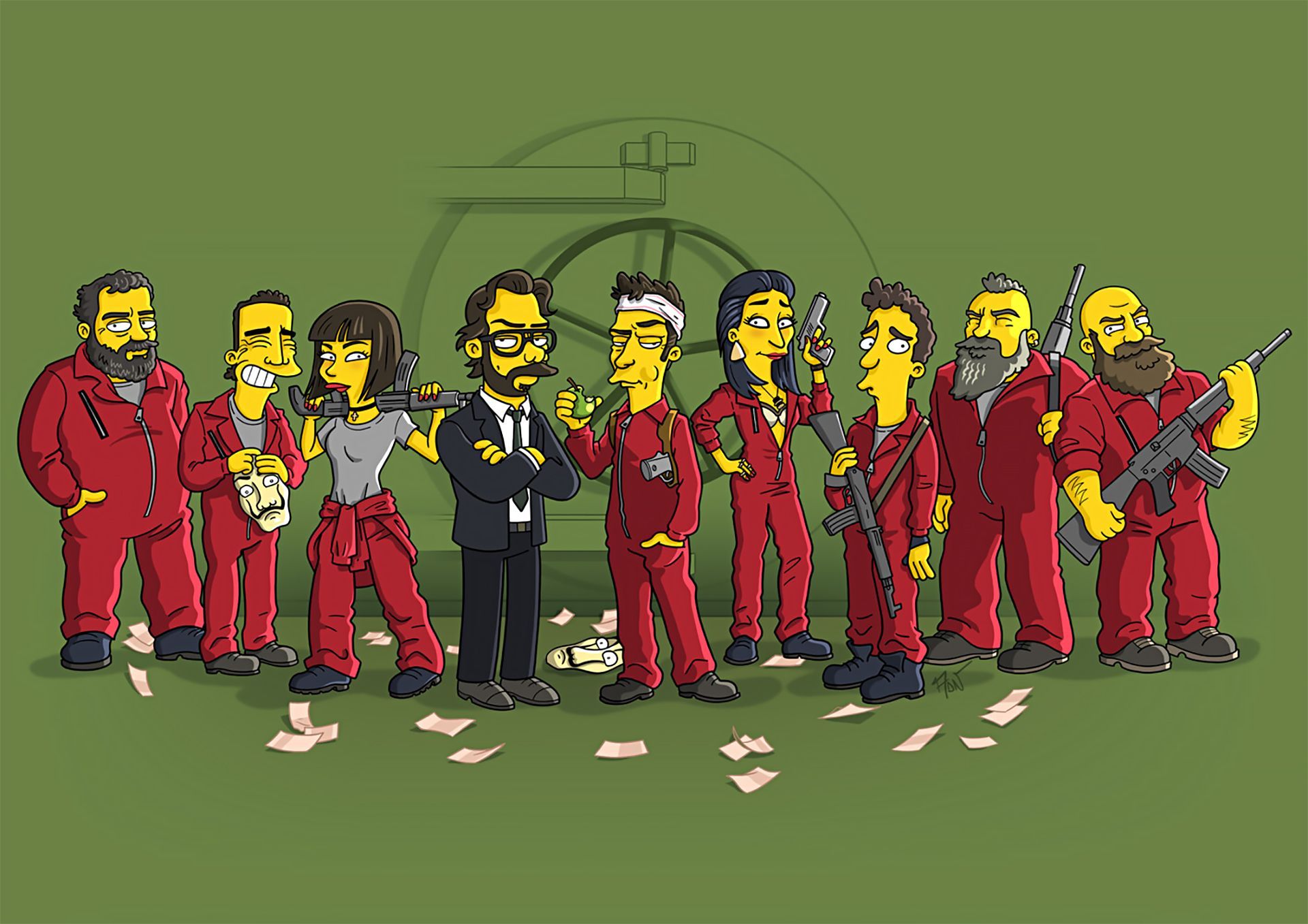 Cool Money Heist Cartoon Wallpapers Wallpaper Cave