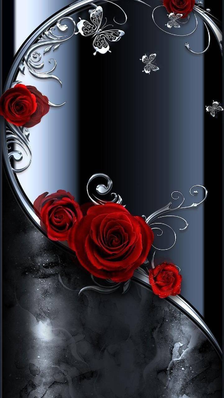 Red Rose And Butterfly