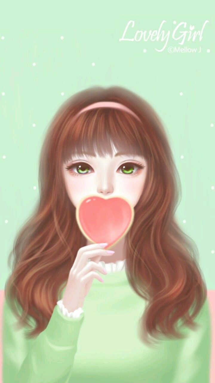 Cute Girl Cartoon Wallpapers Wallpaper Cave