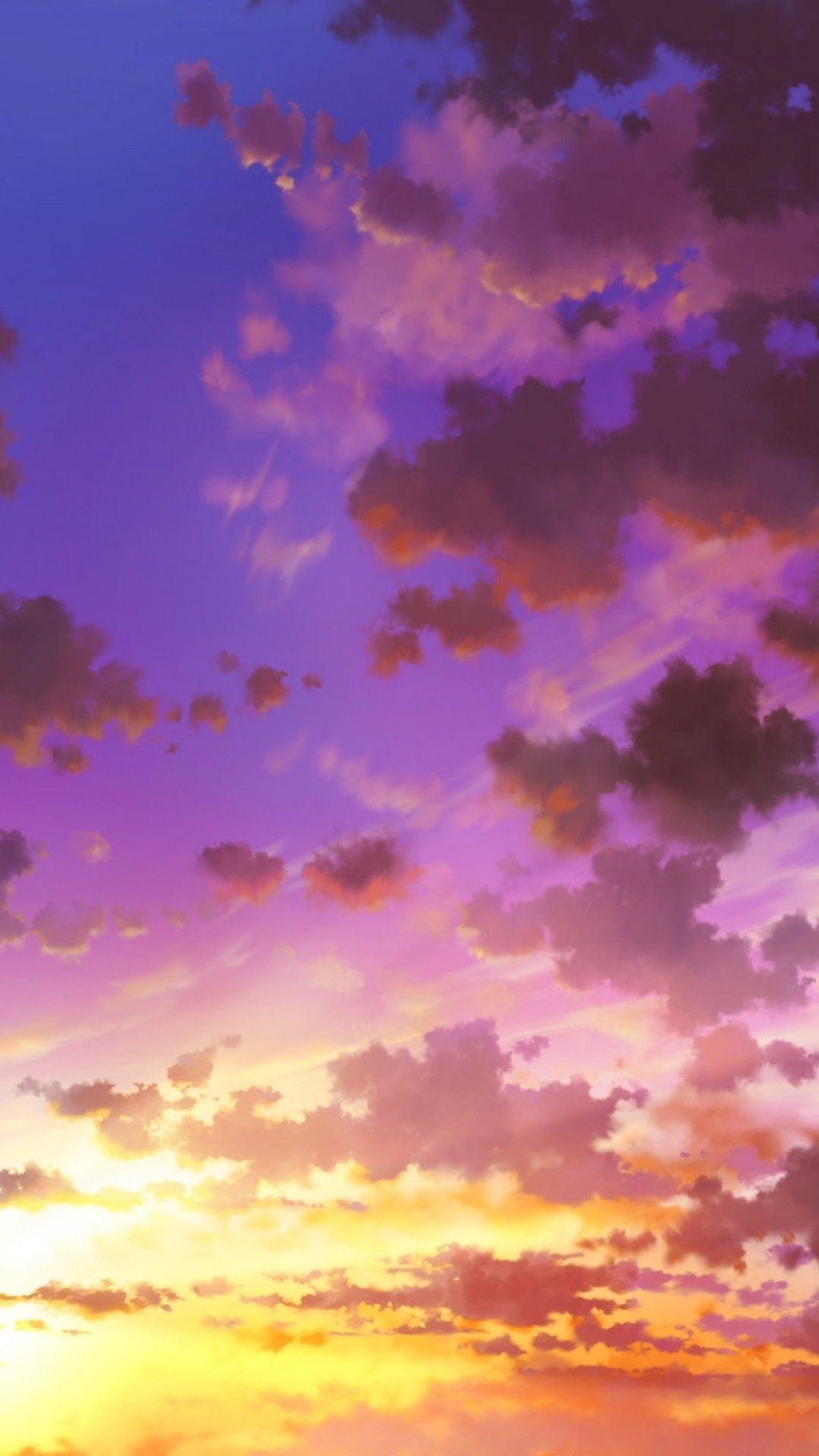 Sunset Clouds Anime Wallpapers Wallpaper Cave