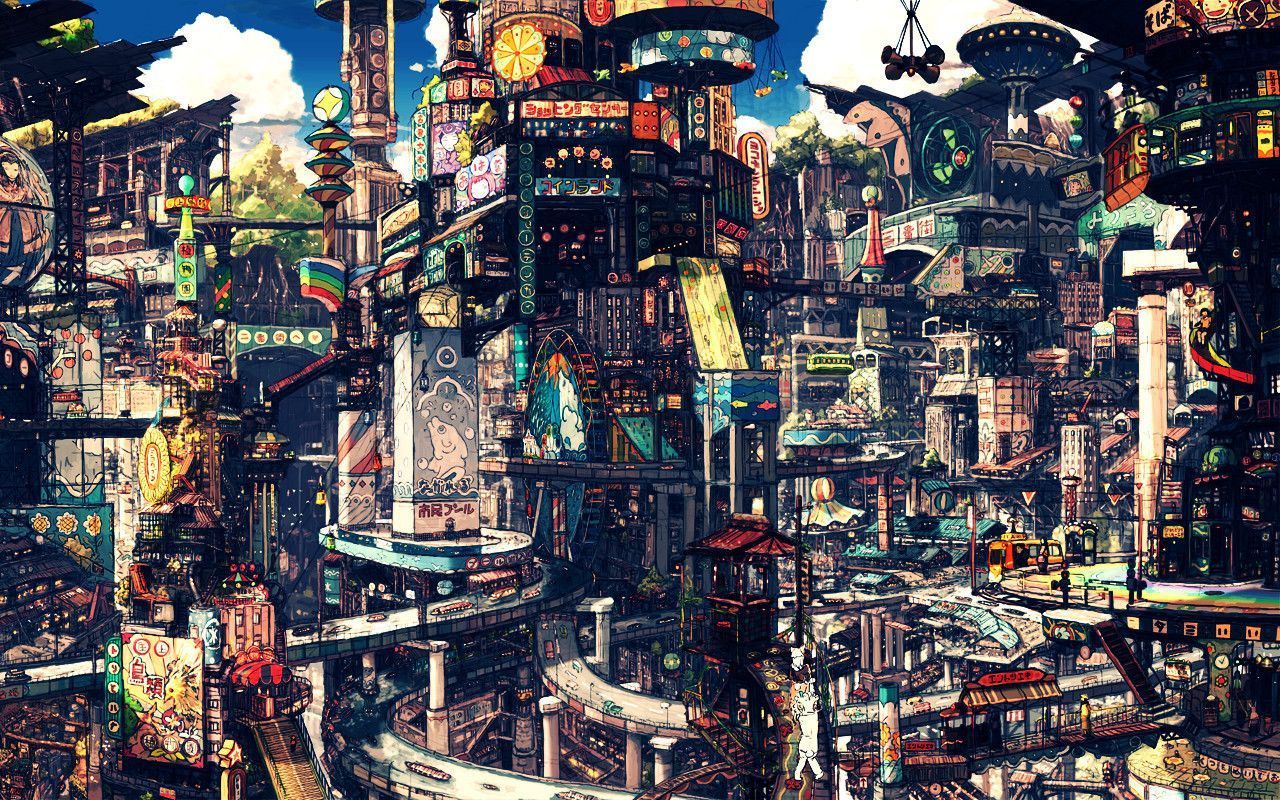 Anime Futuristic Scenery Wallpapers Wallpaper Cave