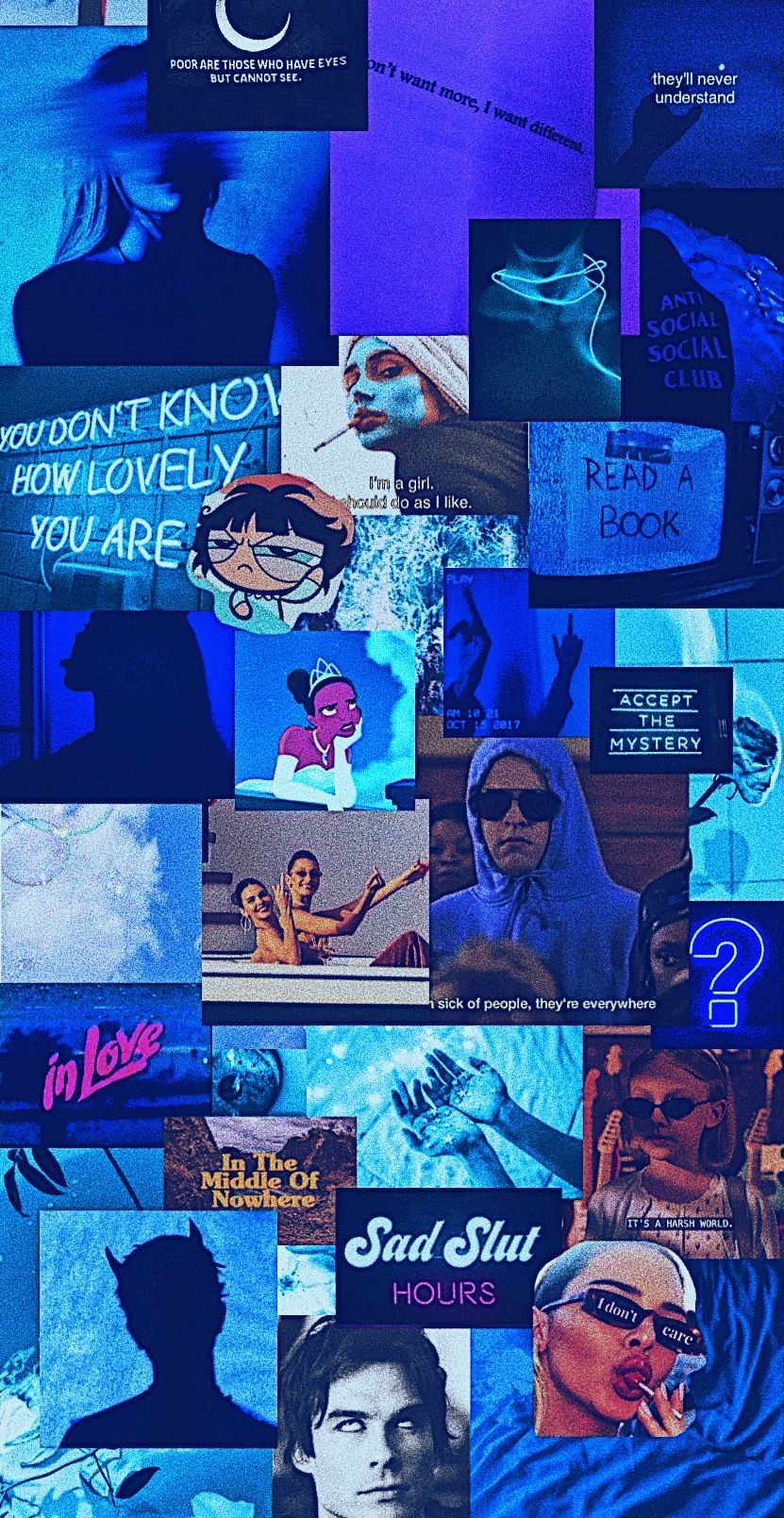 Grunge Dark Blue Sky Aesthetic Lalocades