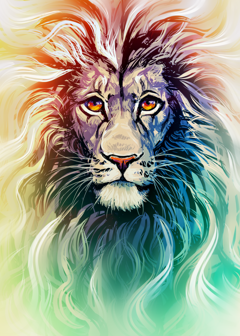 Lion With Colours Wallpapers Wallpaper Cave