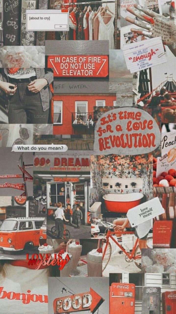 Red Collage Wallpapers Wallpaper Cave