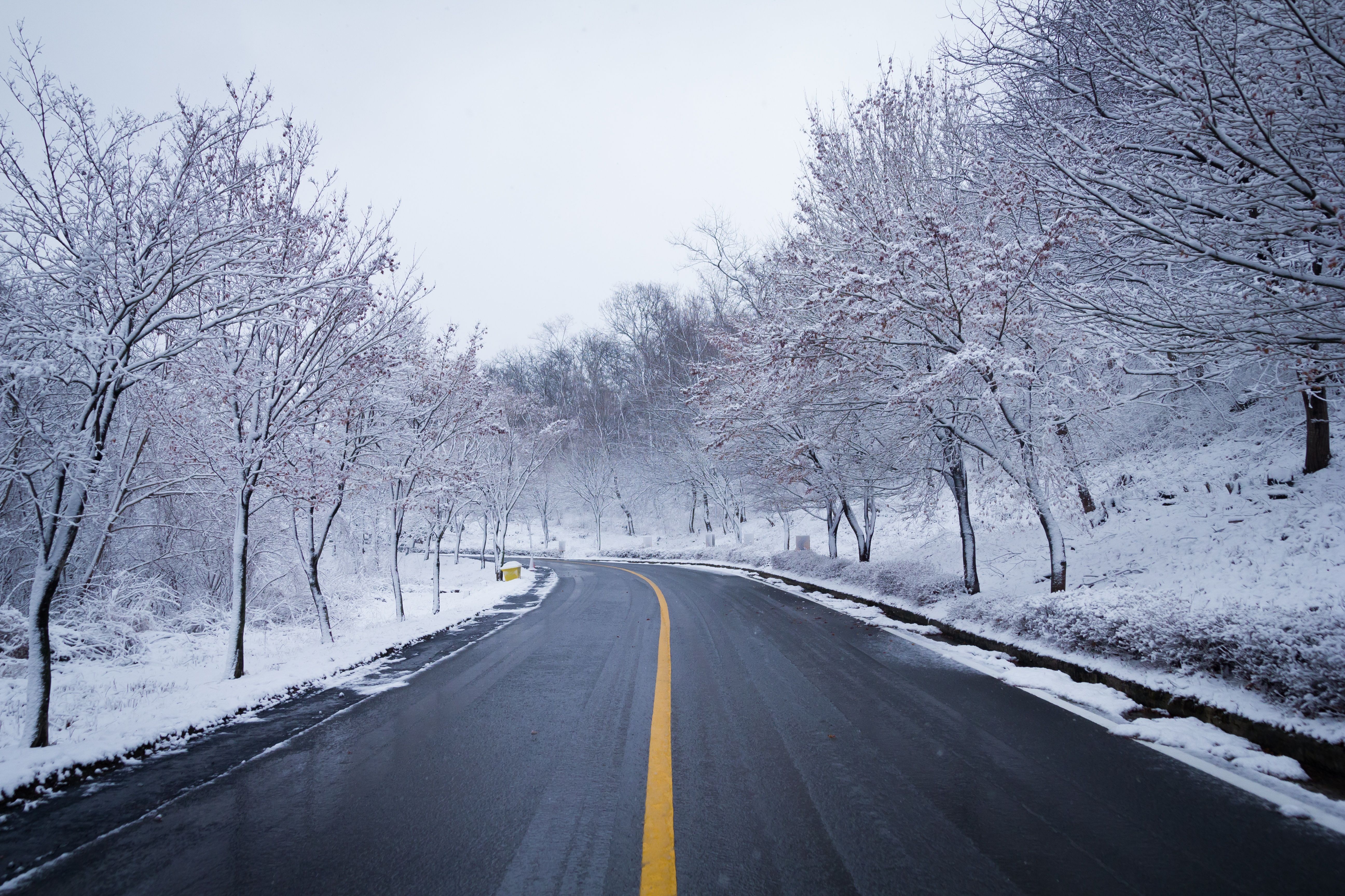 Snowy Winter Road Ultra HD Wallpapers Wallpaper Cave