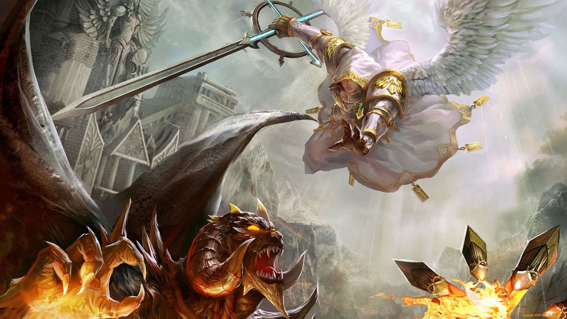 Angel Vs Demon Anime Wallpapers Wallpaper Cave