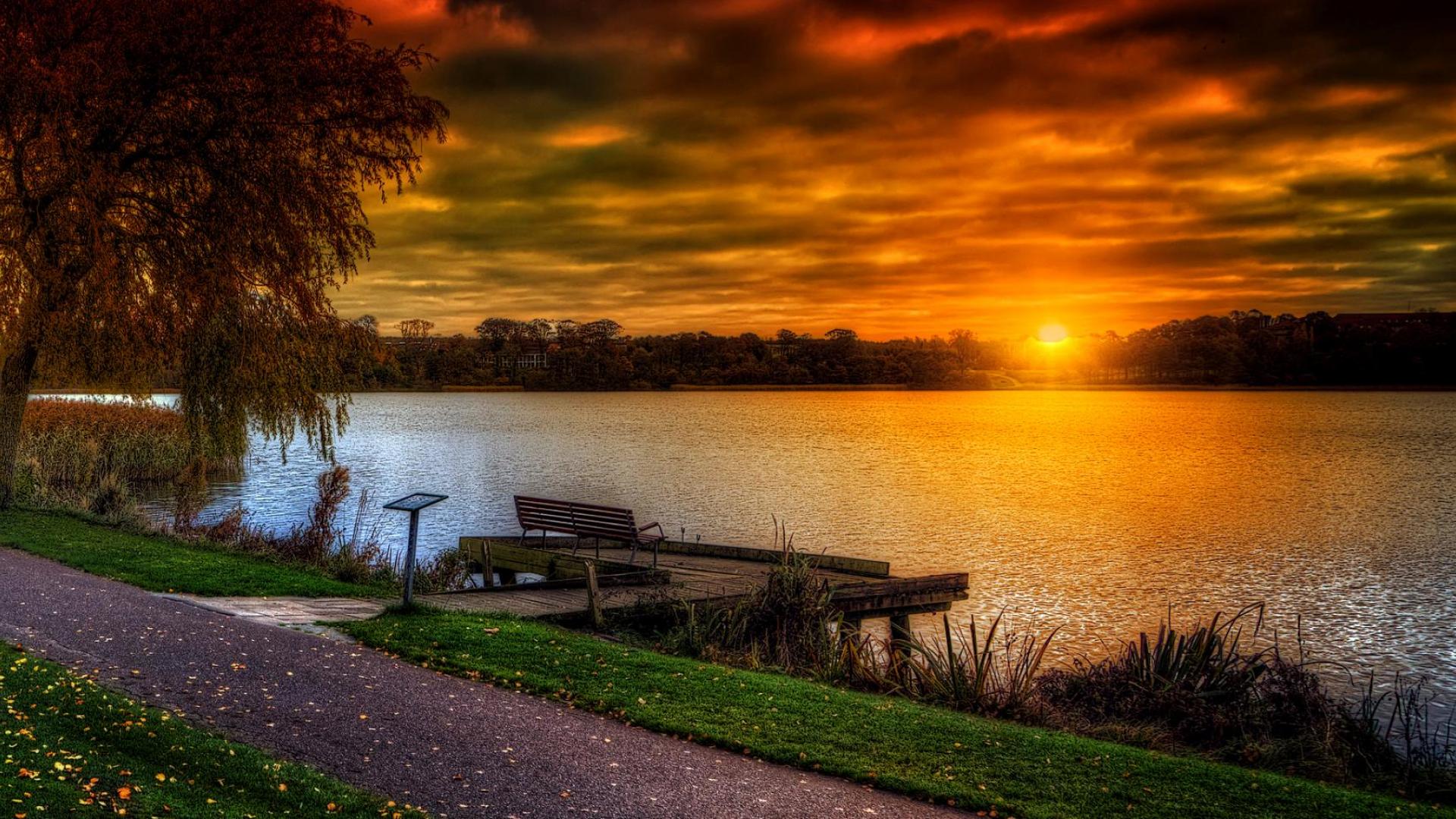 Autumn Sunset Over Lake Wallpapers Wallpaper Cave
