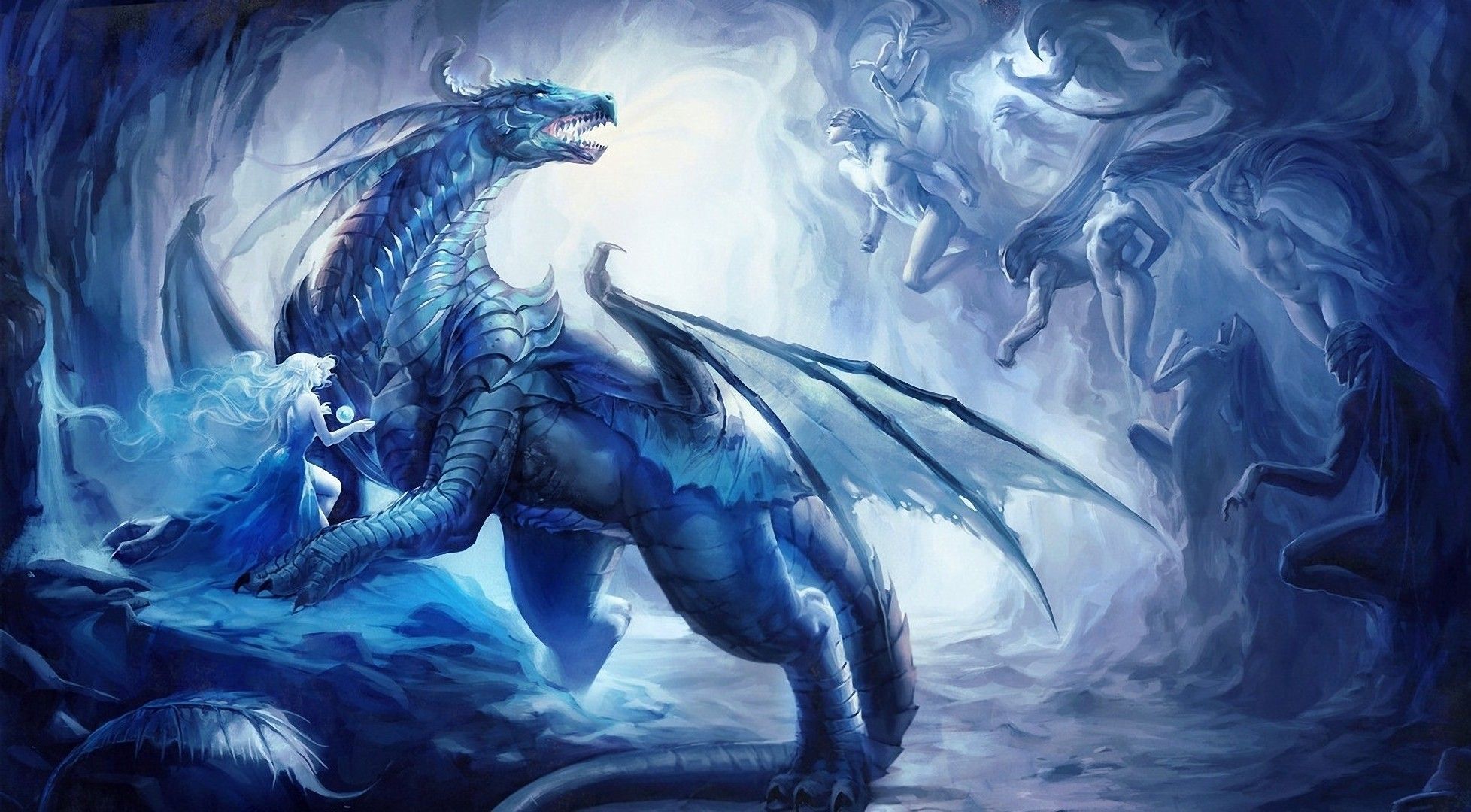 White Ice Dragon Wallpapers Wallpaper Cave