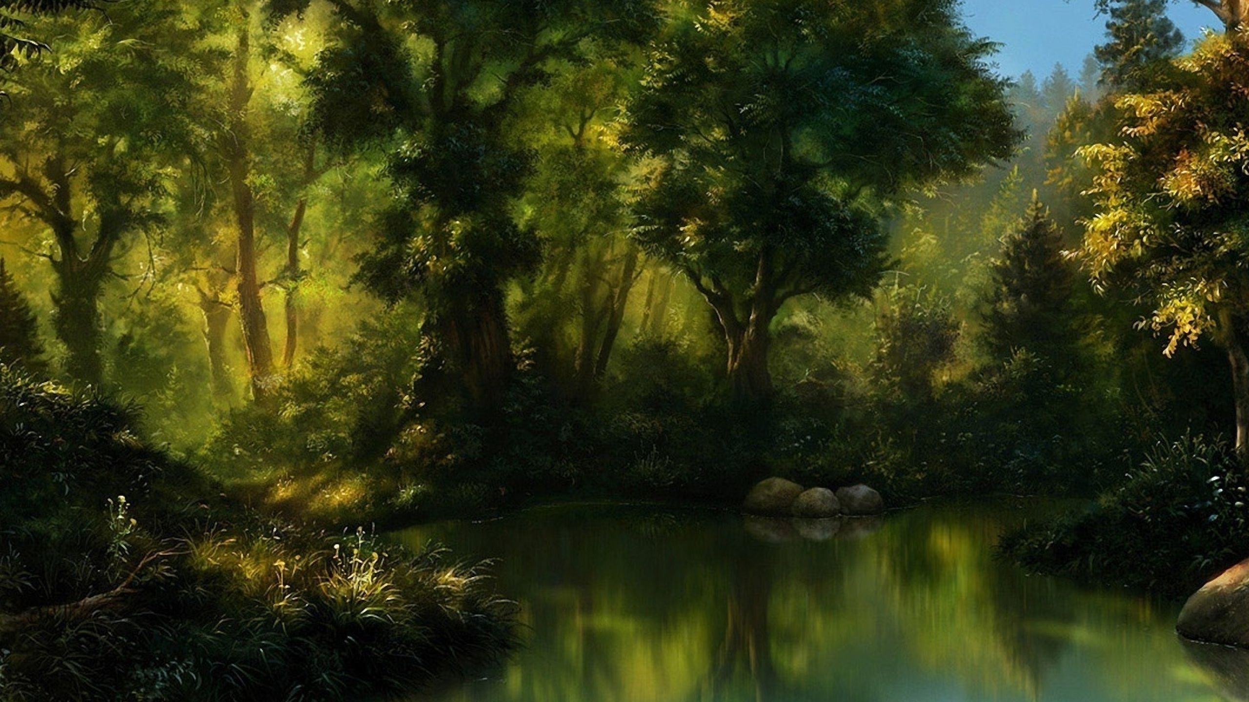 Forest Paint Desktop Wallpapers Wallpaper Cave