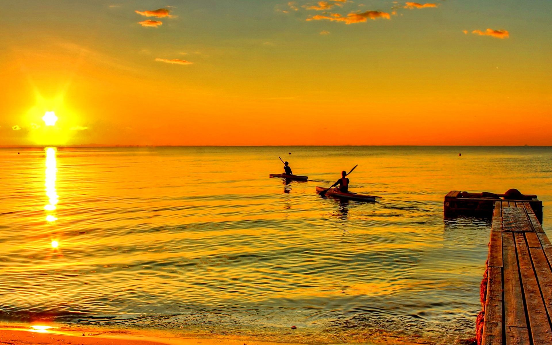 Canoes At Sunset Wallpapers Wallpaper Cave