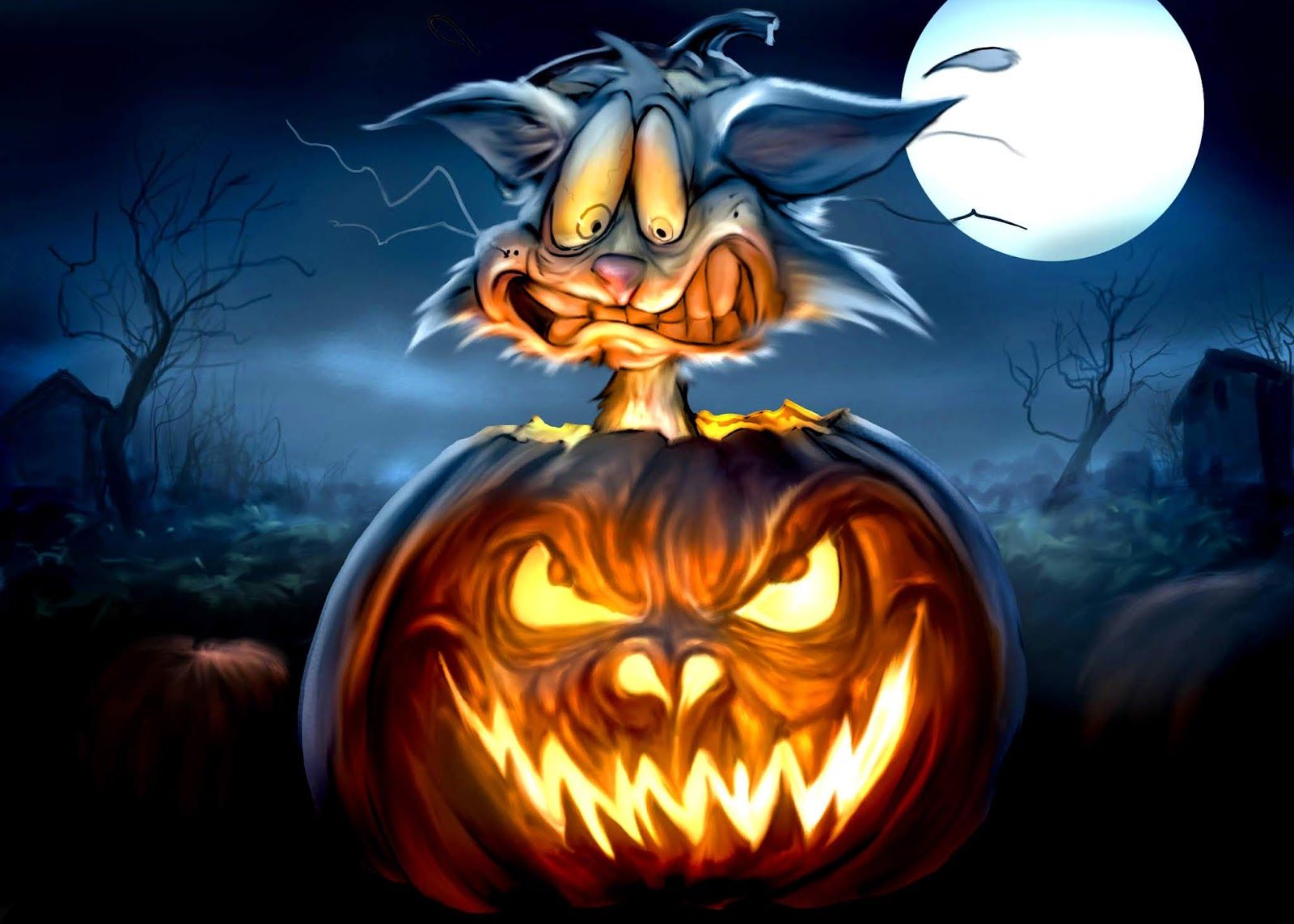Blue Halloween Wallpapers Wallpaper Cave