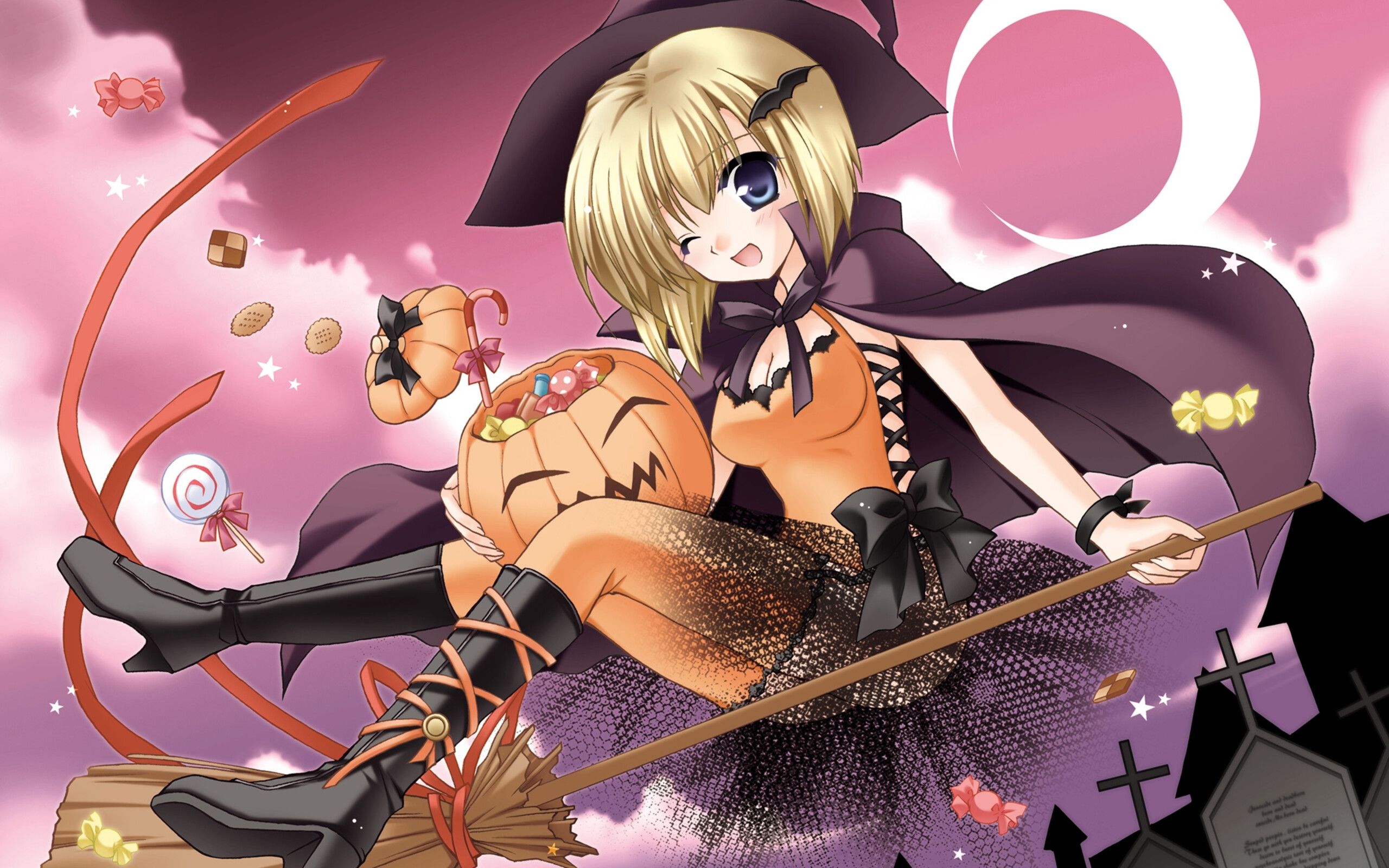Anime Girls Halloween Wallpapers Wallpaper Cave