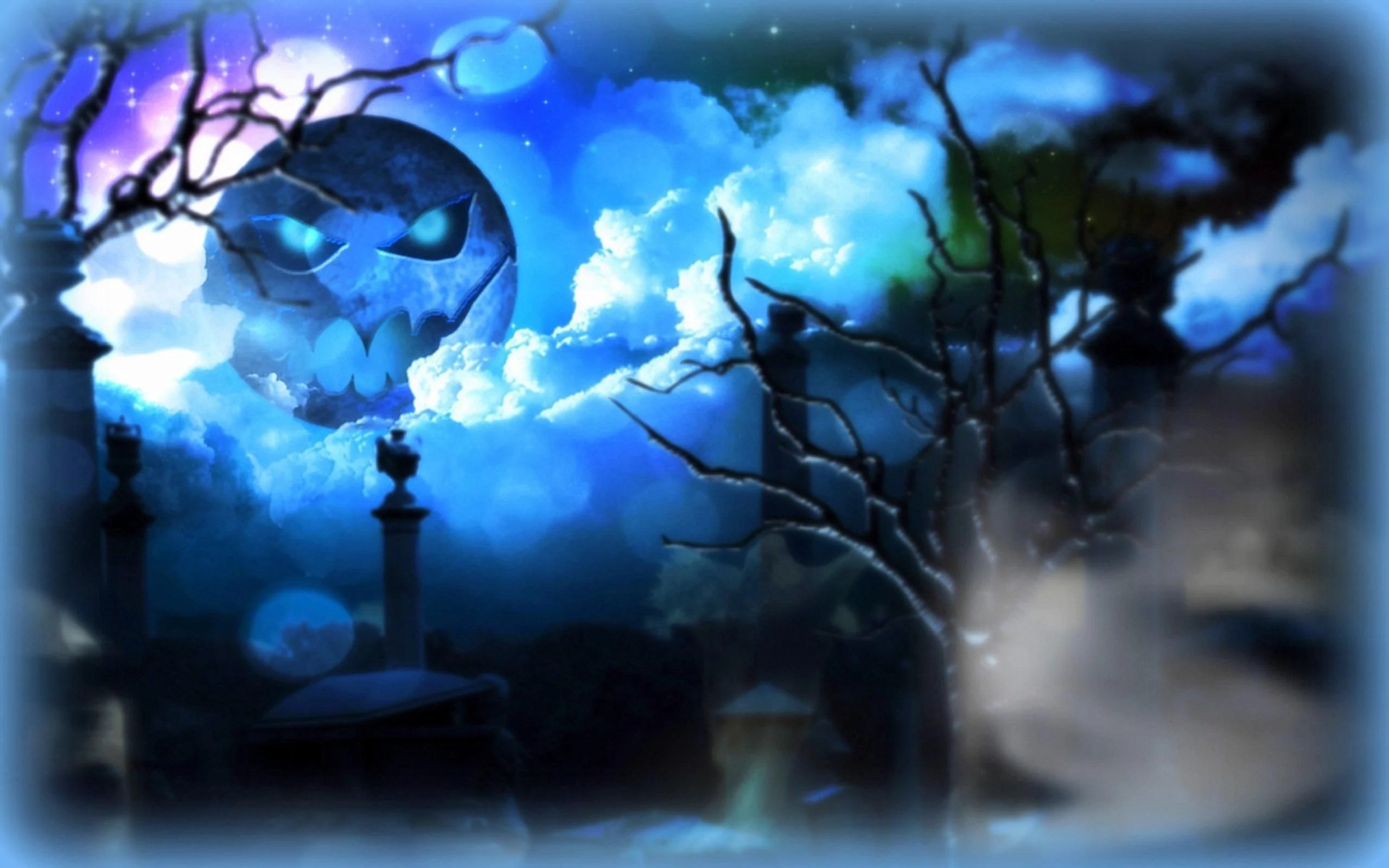 Blue Halloween Wallpapers Wallpaper Cave