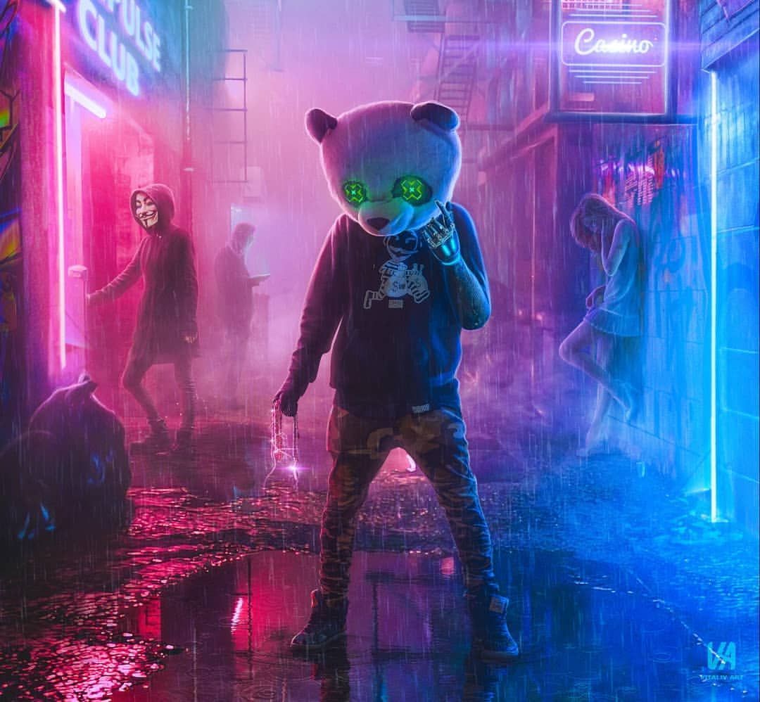 Neon Panda Wallpapers Wallpaper Cave