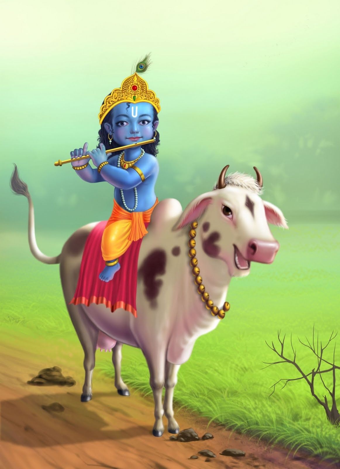Krishna With Cow Wallpapers Wallpaper Cave