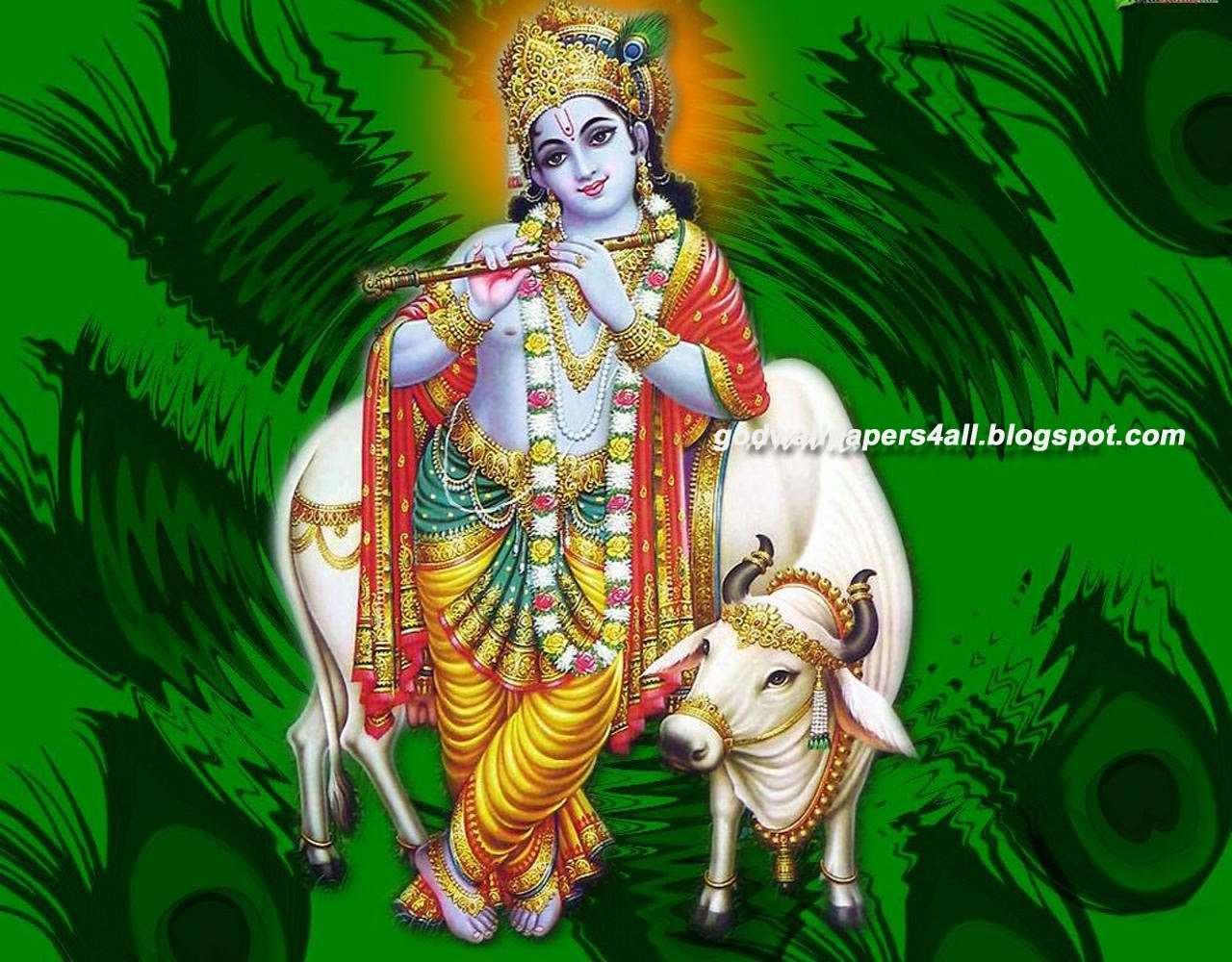 Krishna With Cow Wallpapers Wallpaper Cave