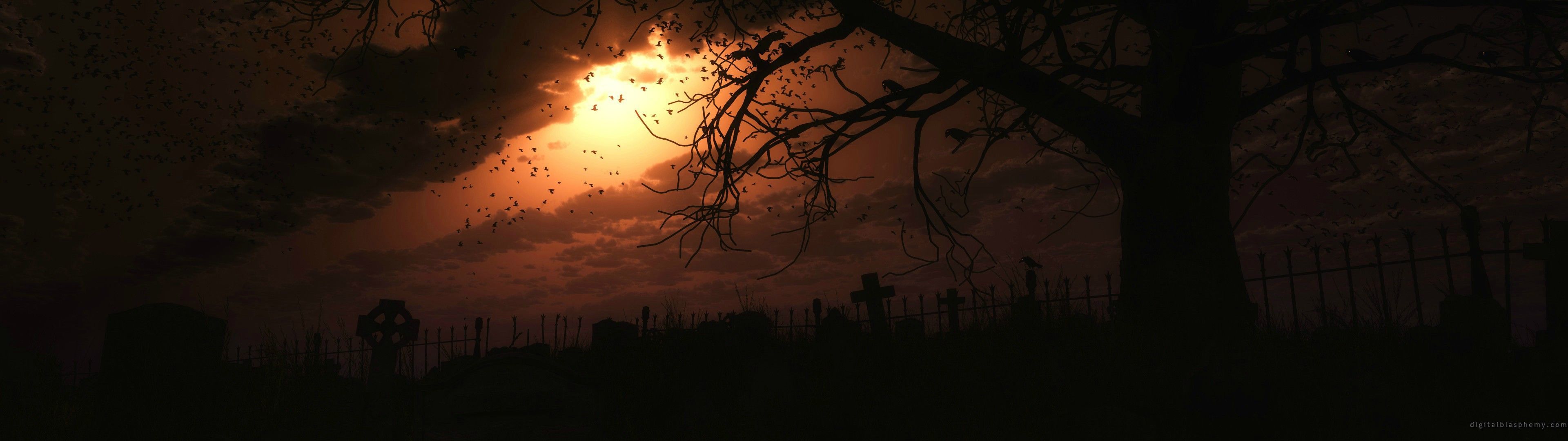 Halloween Dual Screen Wallpapers Wallpaper Cave