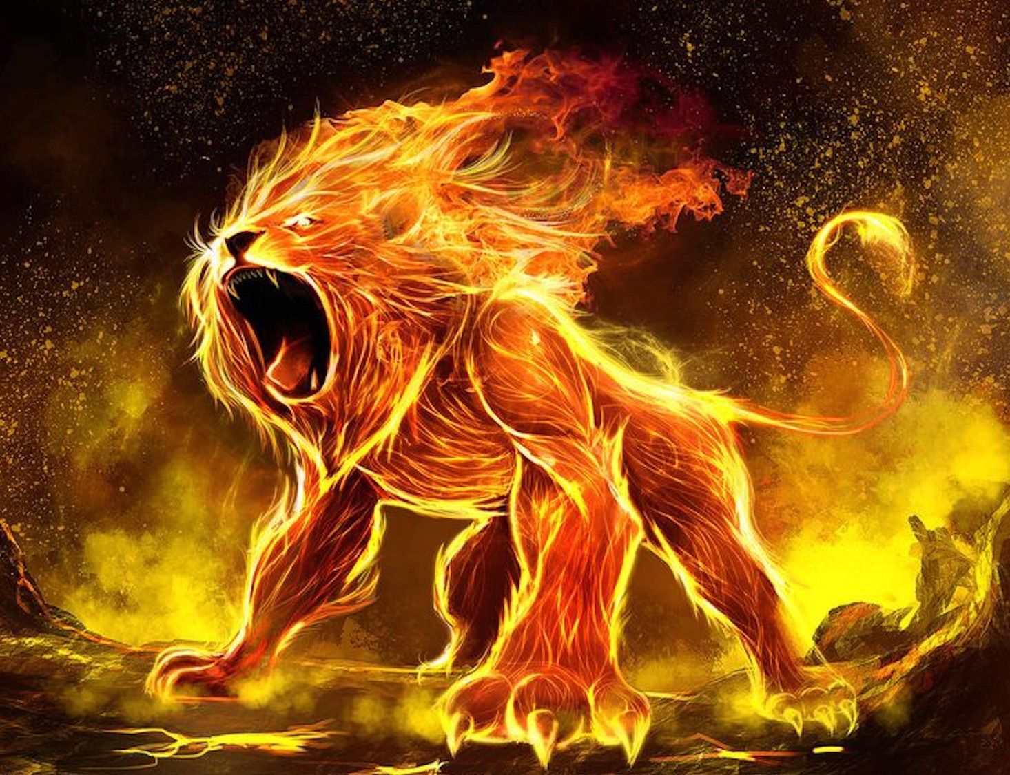Lion Fire Wallpapers Wallpaper Cave