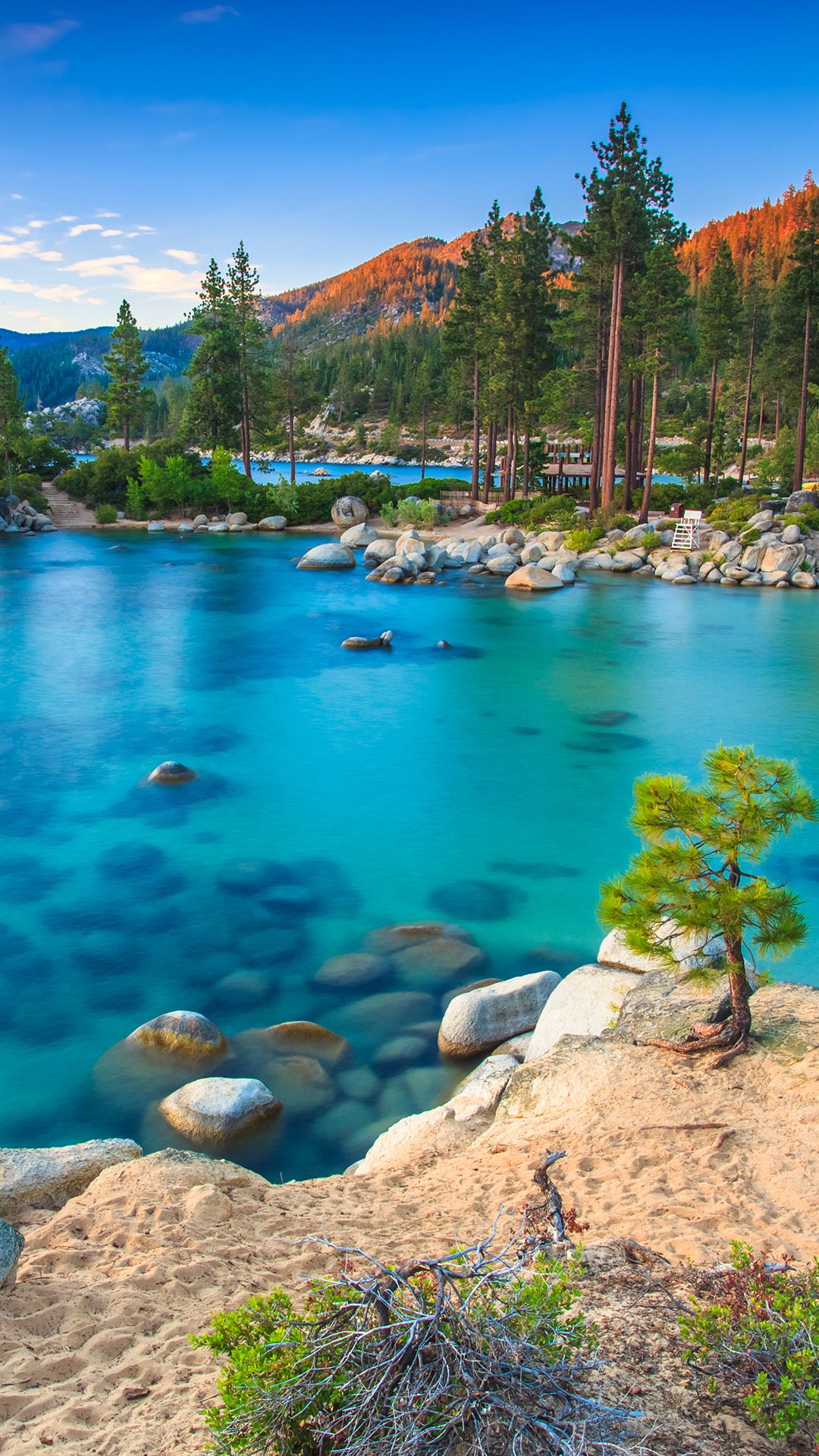 Sunset Sand Harbor Beach Lake Tahoe Wallpapers Wallpaper Cave