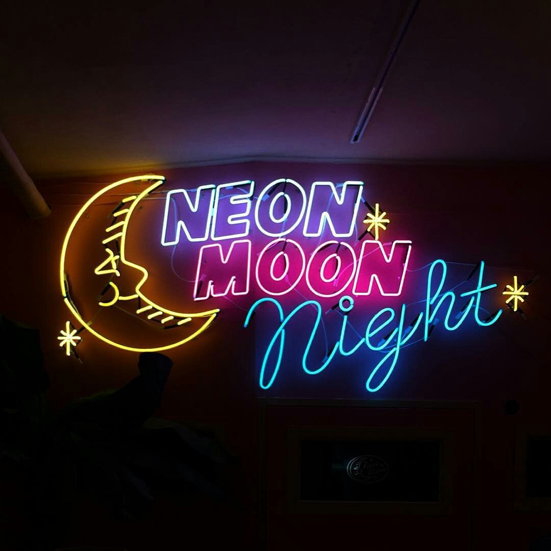 Neon Moon Wallpapers Wallpaper Cave